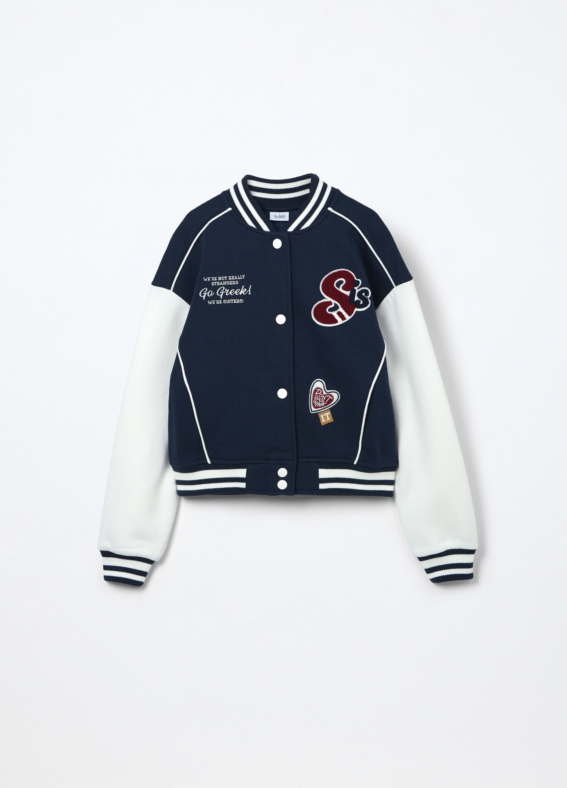 Bomber varsity in felpa misto cotone ragazza_0