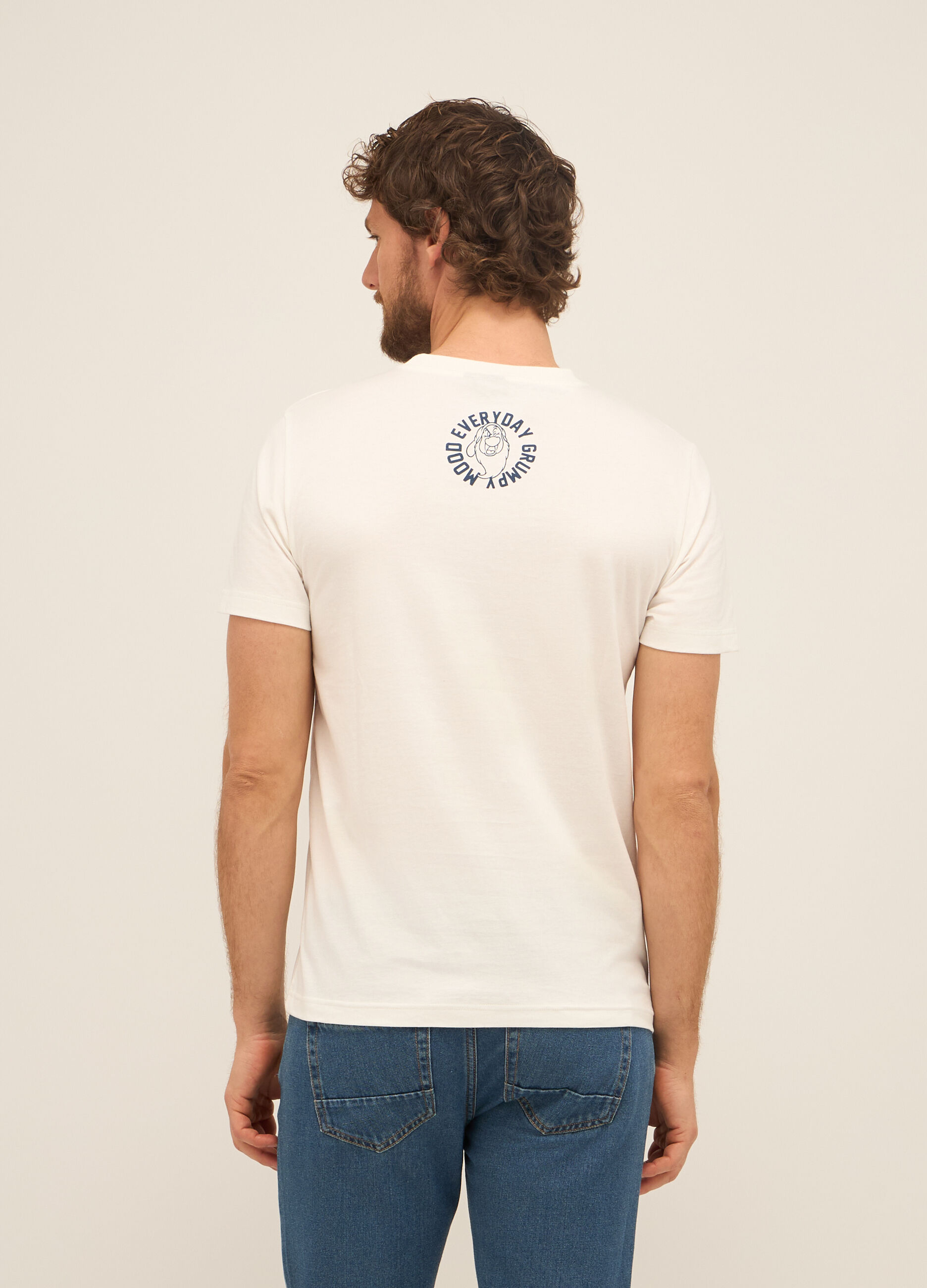 T-shirt girocollo in puro cotone con stampa uomo_1