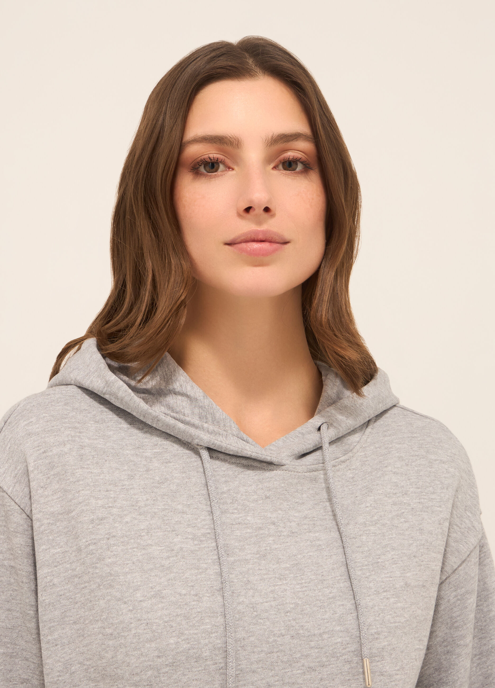 Felpa in french terry di cotone mélange donna_2