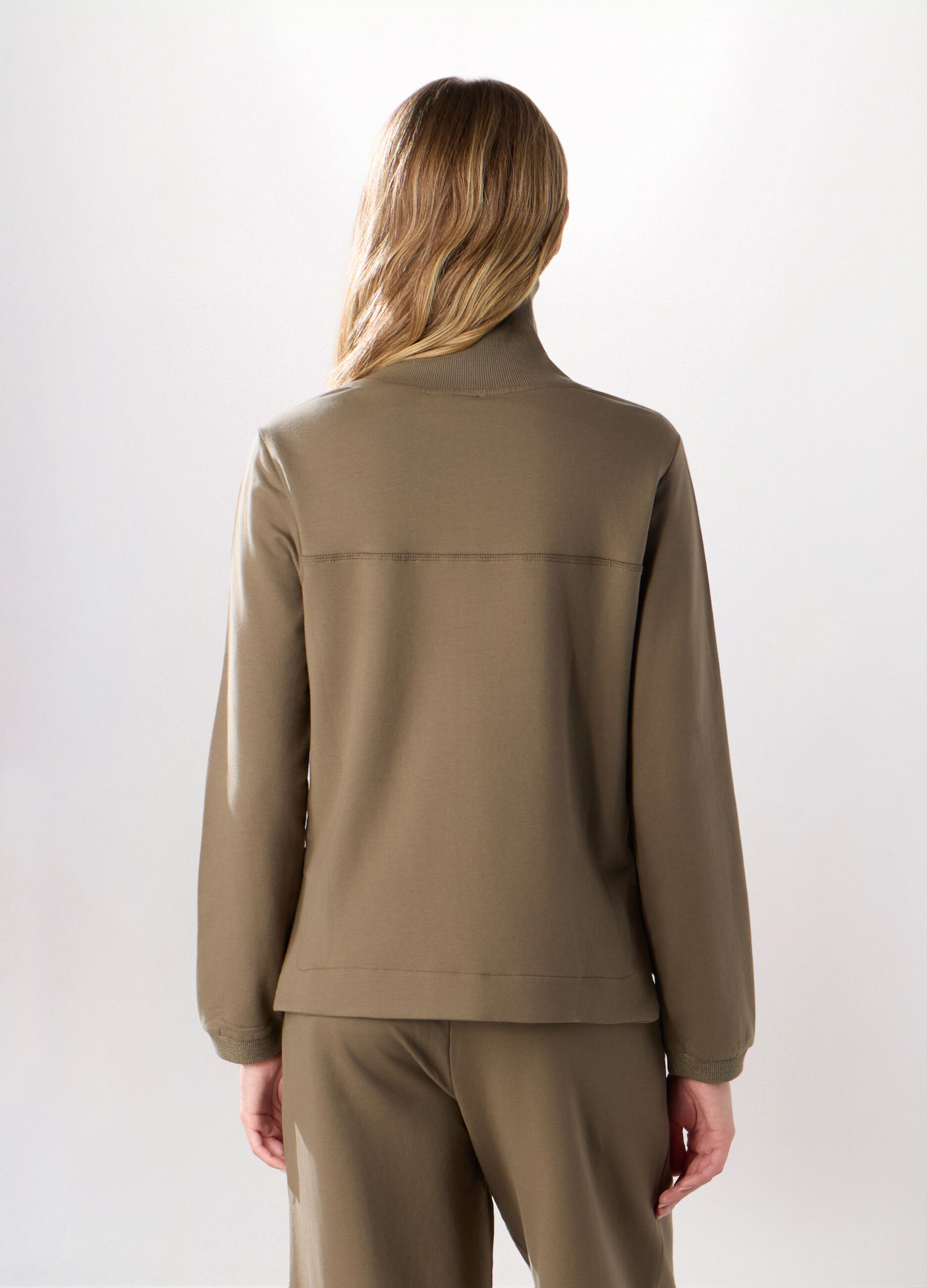 Felpa in cotone stretch donna_1