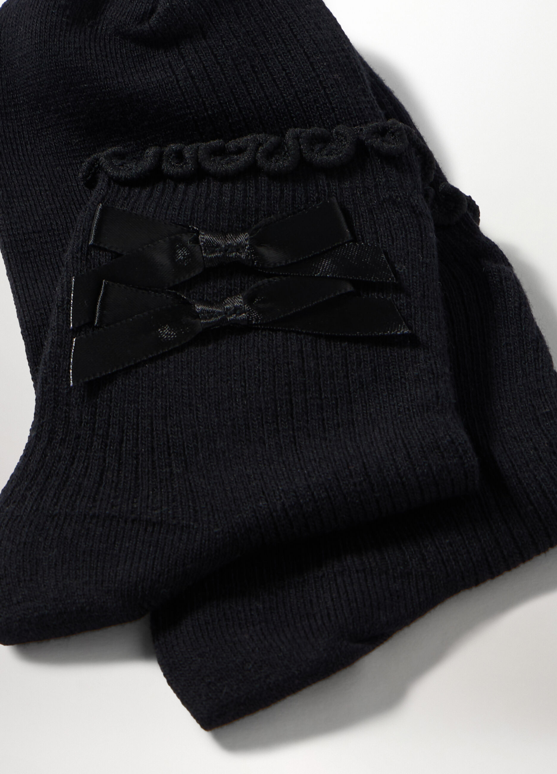 Calze corte misto cotone con fiocchi donna_1