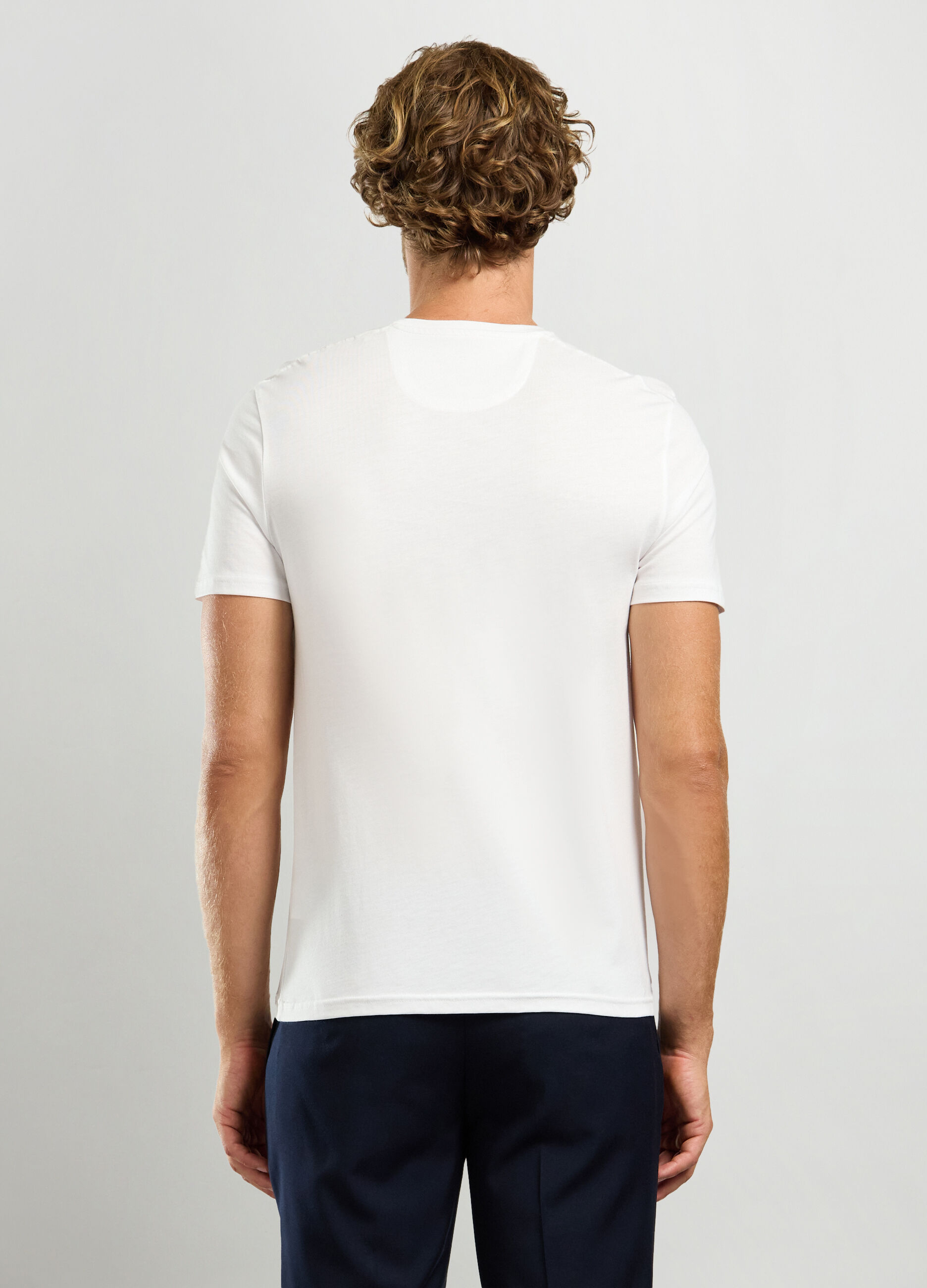 T-shirt girocollo in puro cotone uomo_1