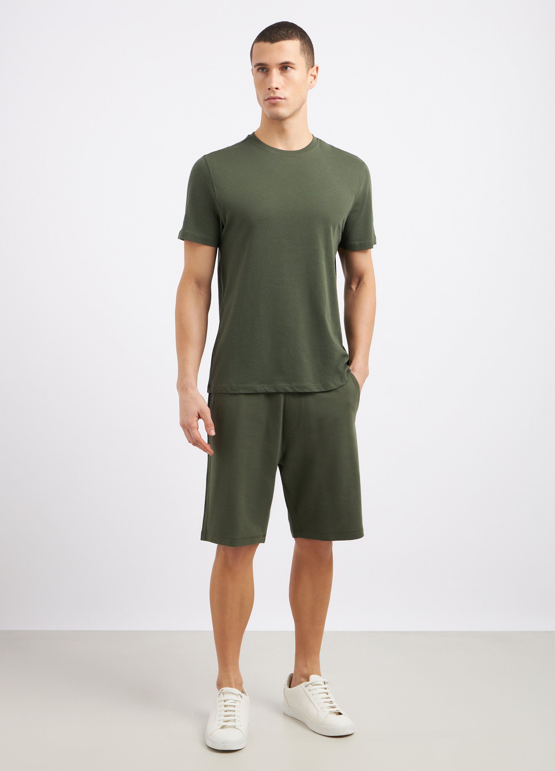 Shorts in felpa di puro cotone uomo_0