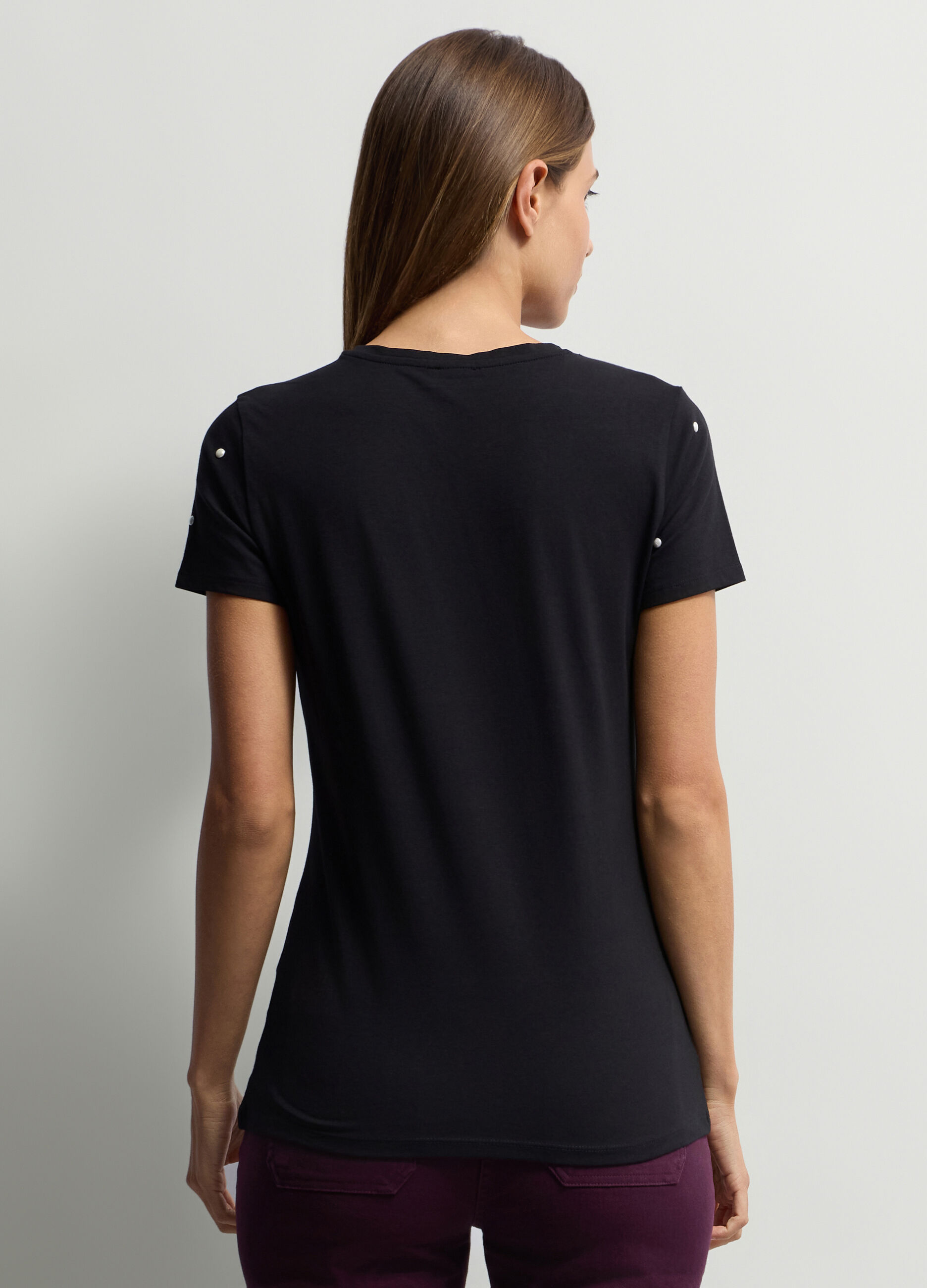 T-shirt girocollo stretch donna_1