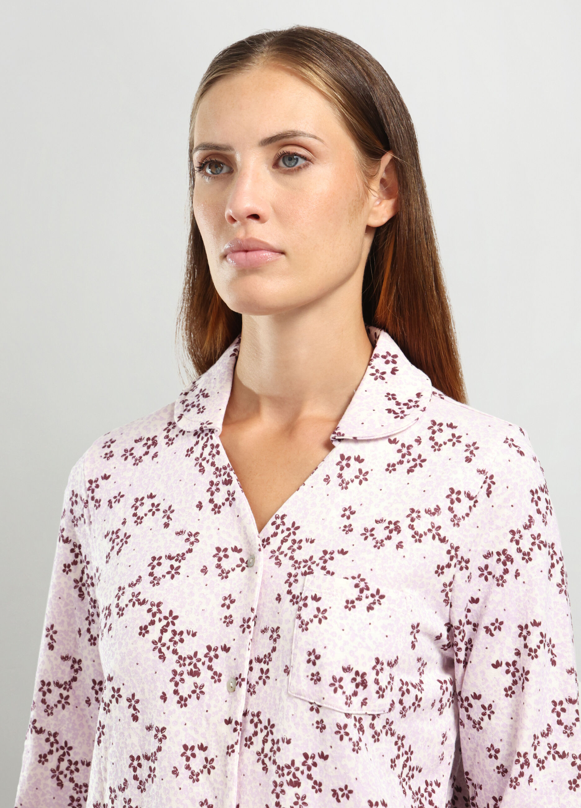 Set pigiama lungo in puro cotone donna_2