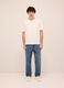Jeans 5 tasche baggy fit in denim di cotone uomo_0