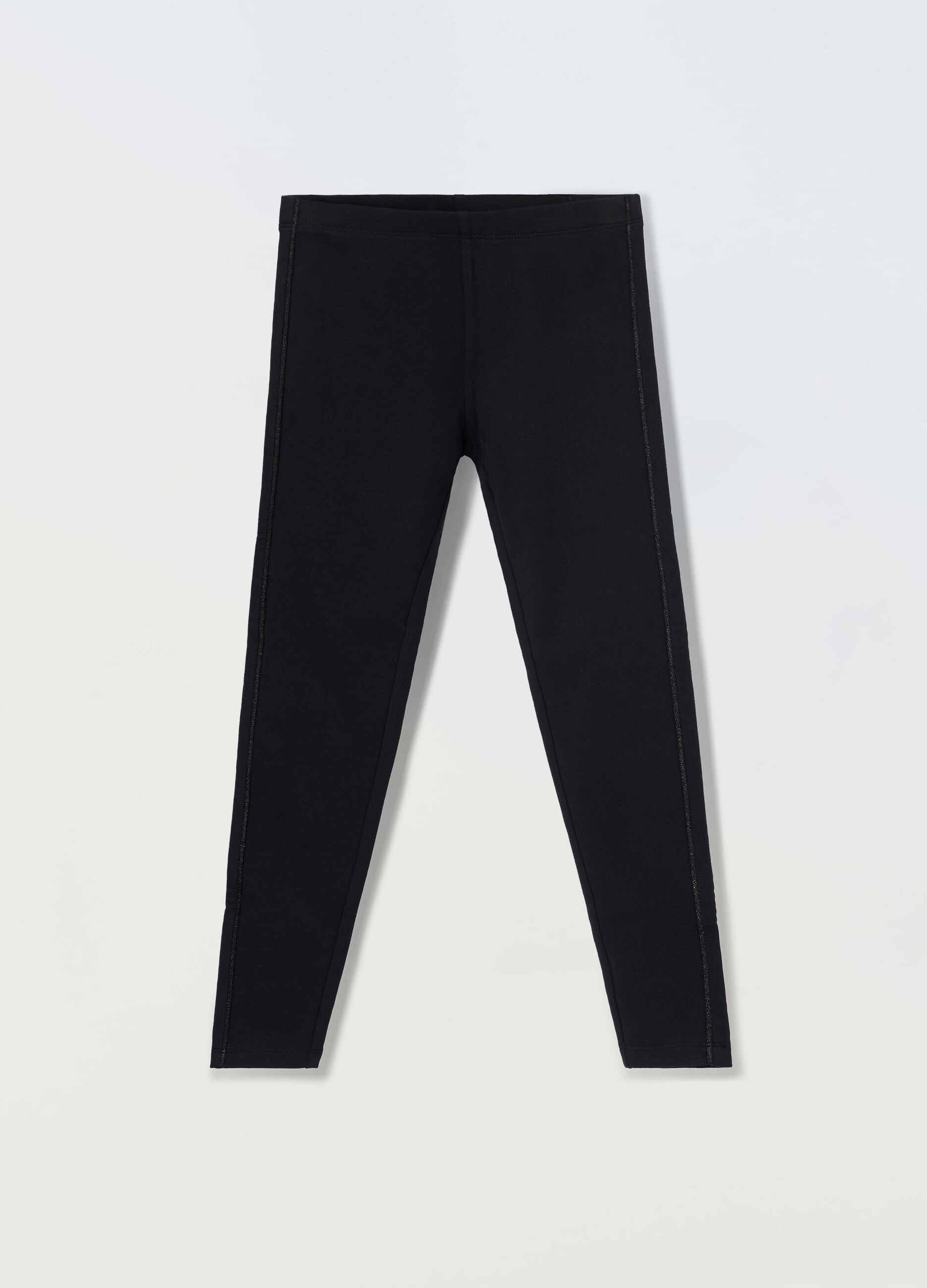 Leggings in fleece di cotone stretch ragazza_0