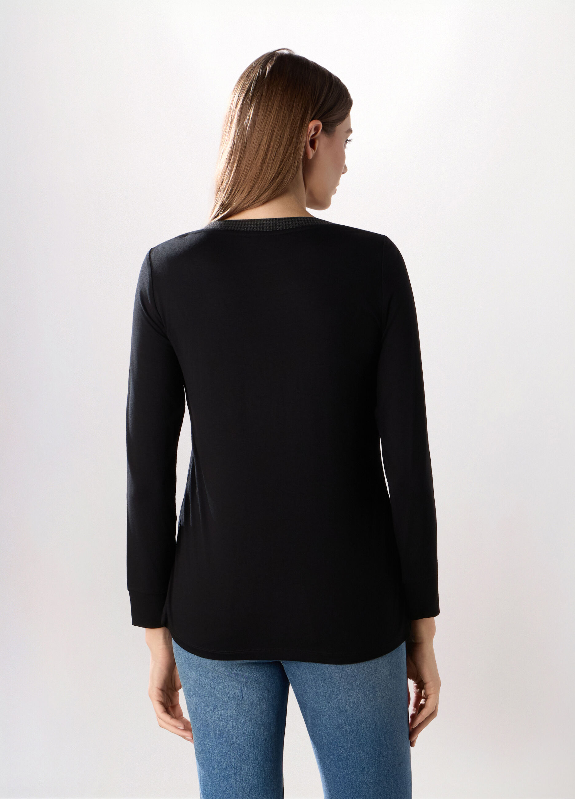 T-shirt in jersey di viscosa stretch donna _1
