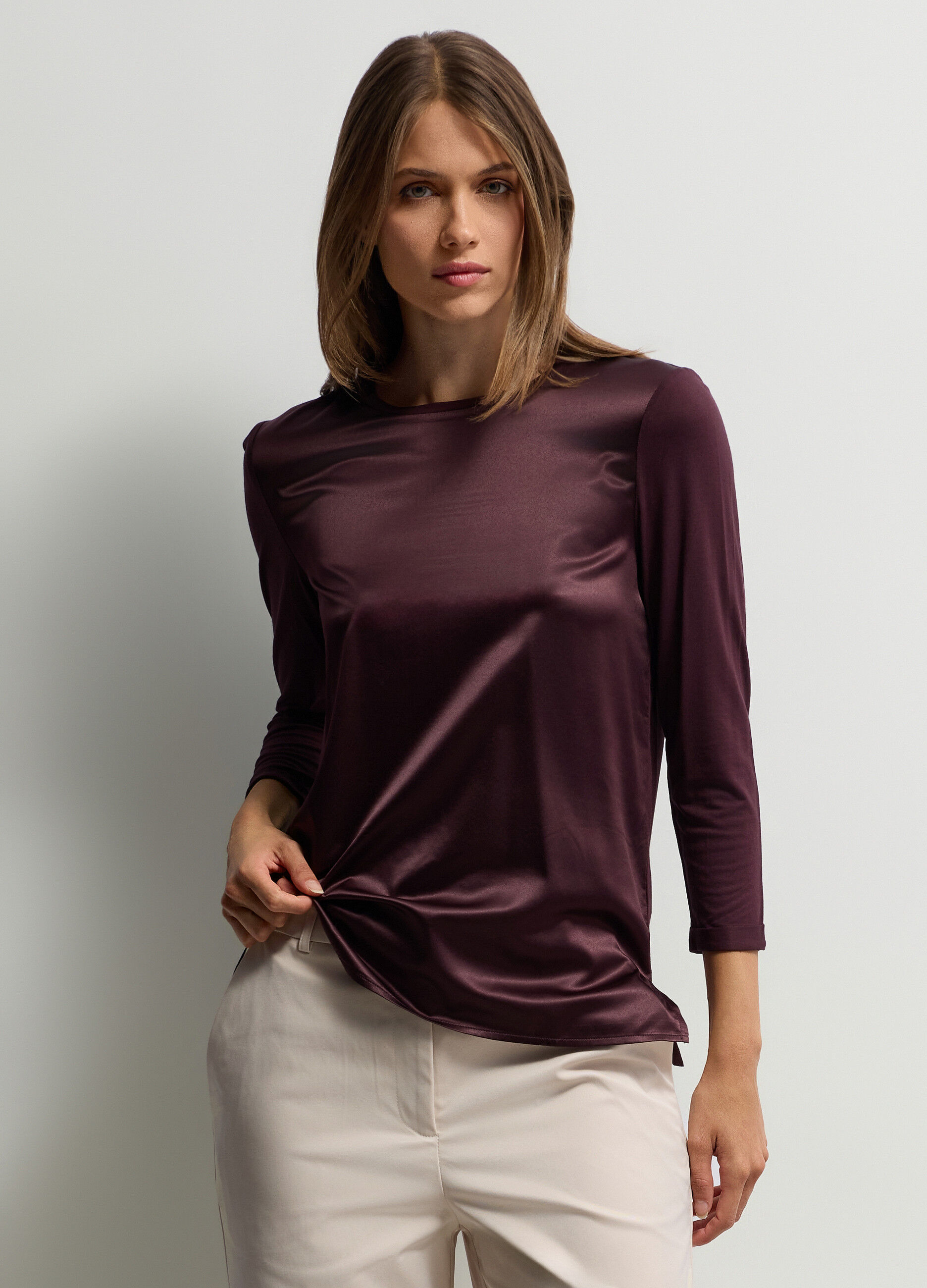T-shirt Fit over girocollo donna_0