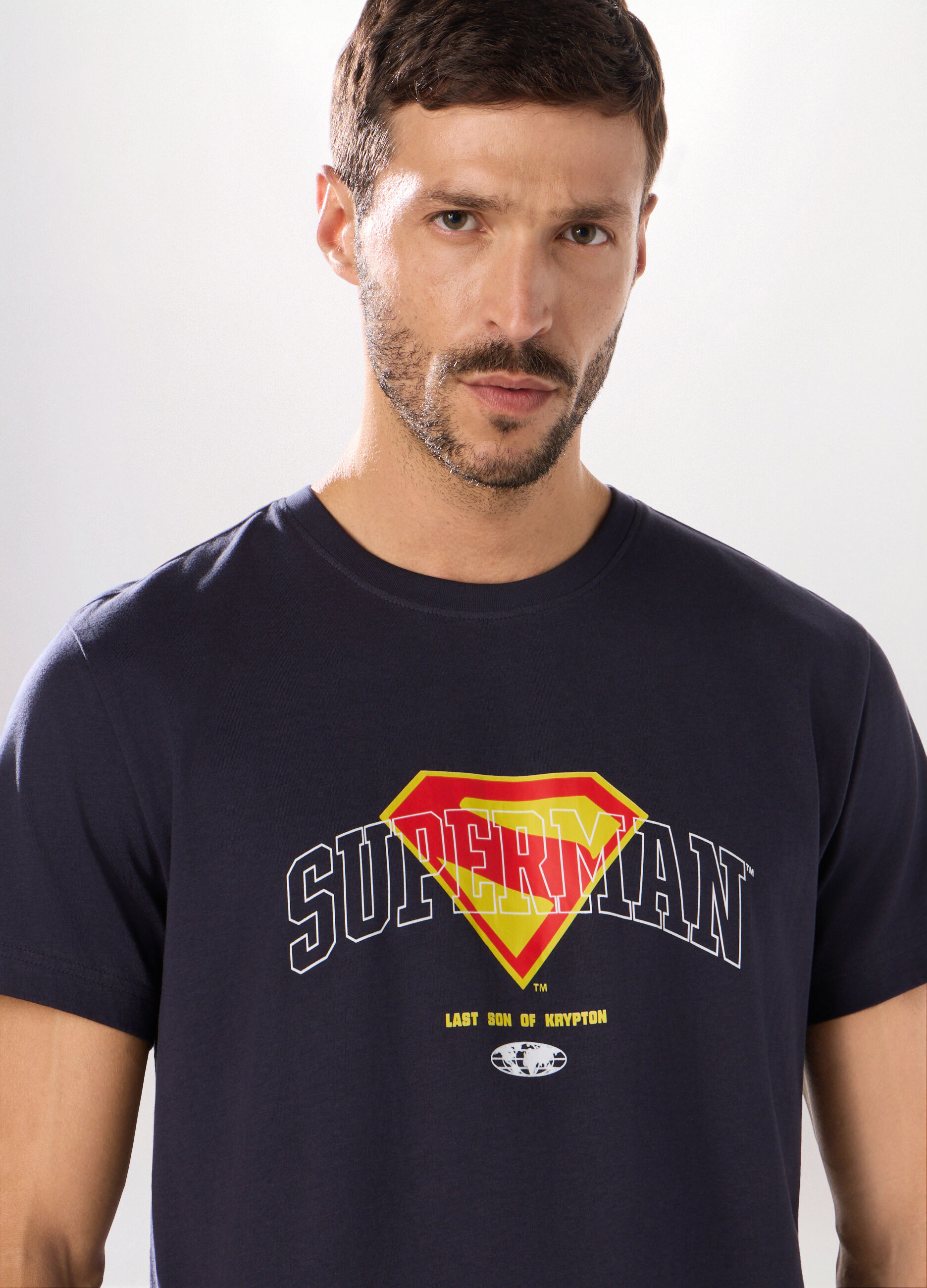 Pigiama lungo Superman in puro cotone uomo_2