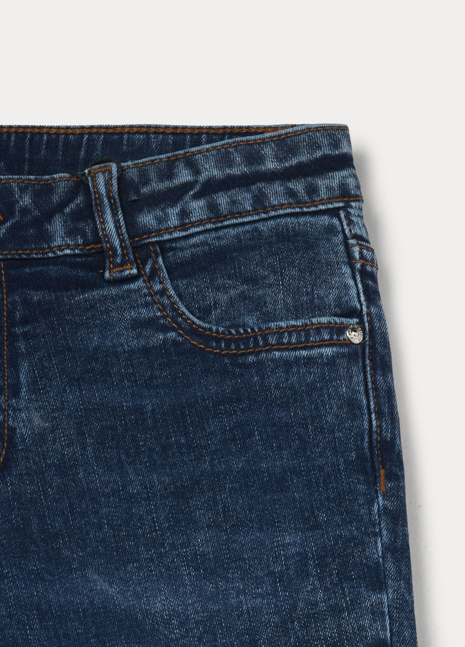 Pantaloni flare fit in denim di cotone stretch ragazza_2