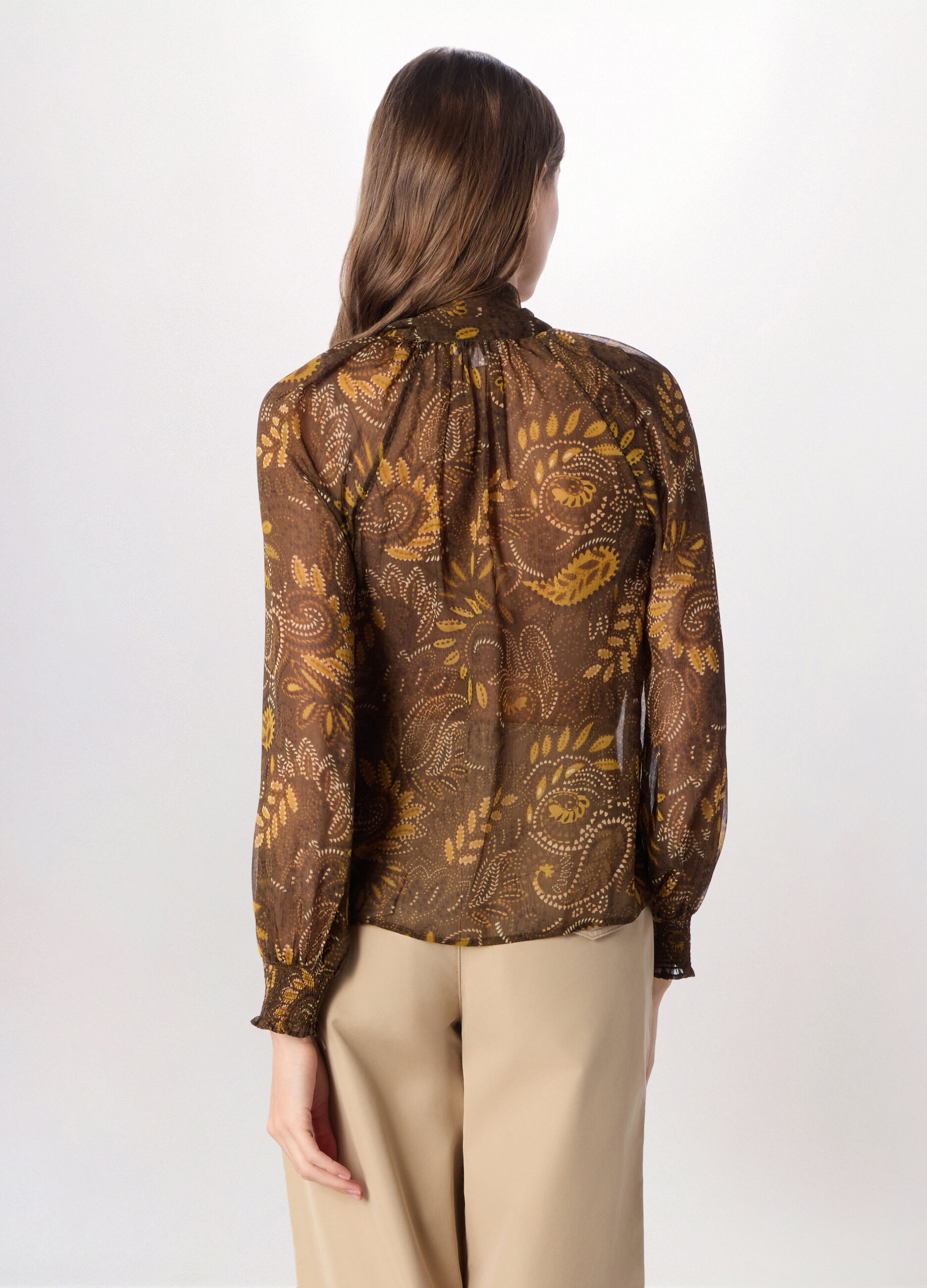 Blusa in chiffon con stampa donna_1