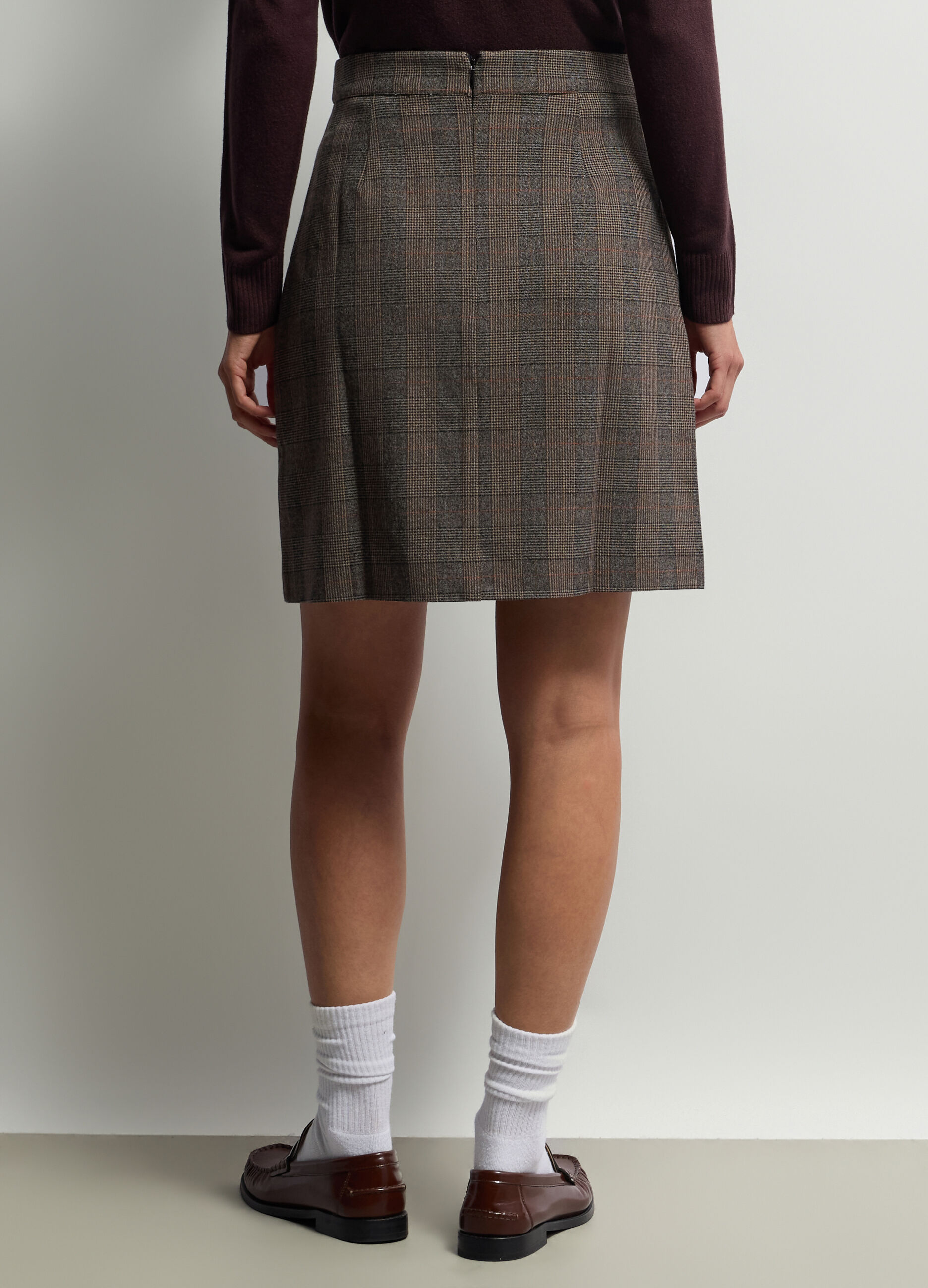 Gonna corta jacquard stretch donna_1