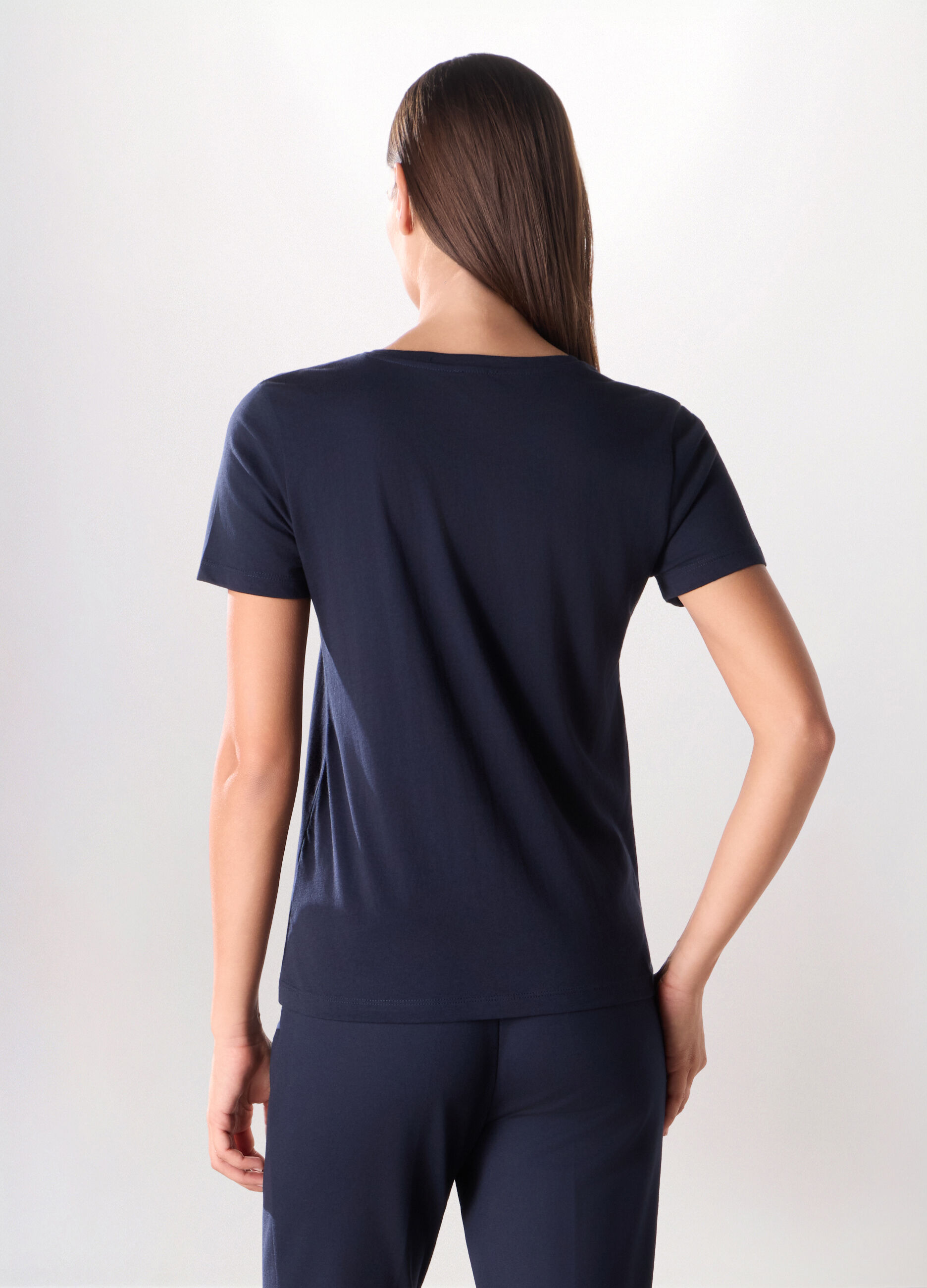 T-shirt in jersey di puro cotone donna_1