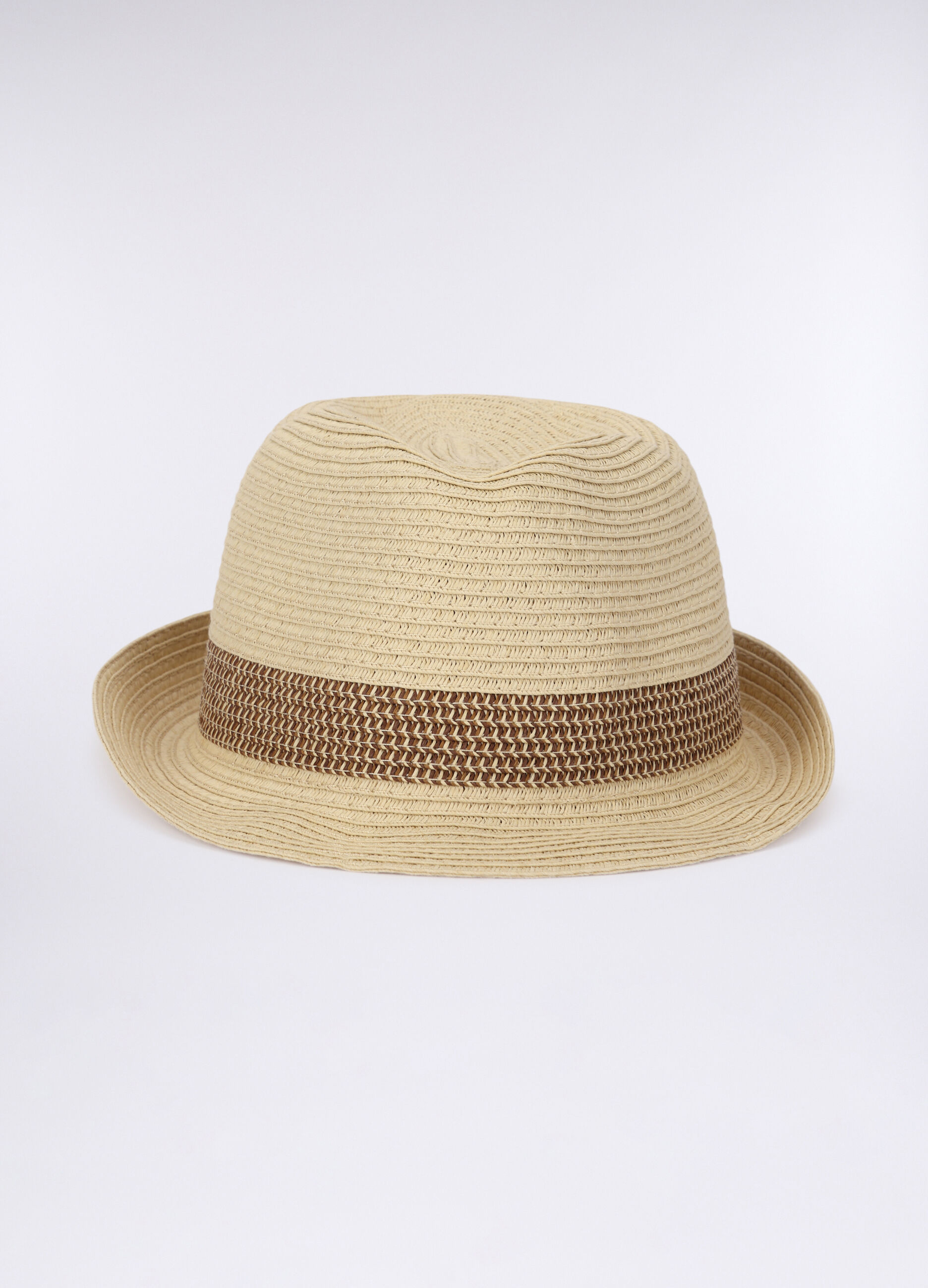 Cappello di paglia con fascia decorata uomo_0