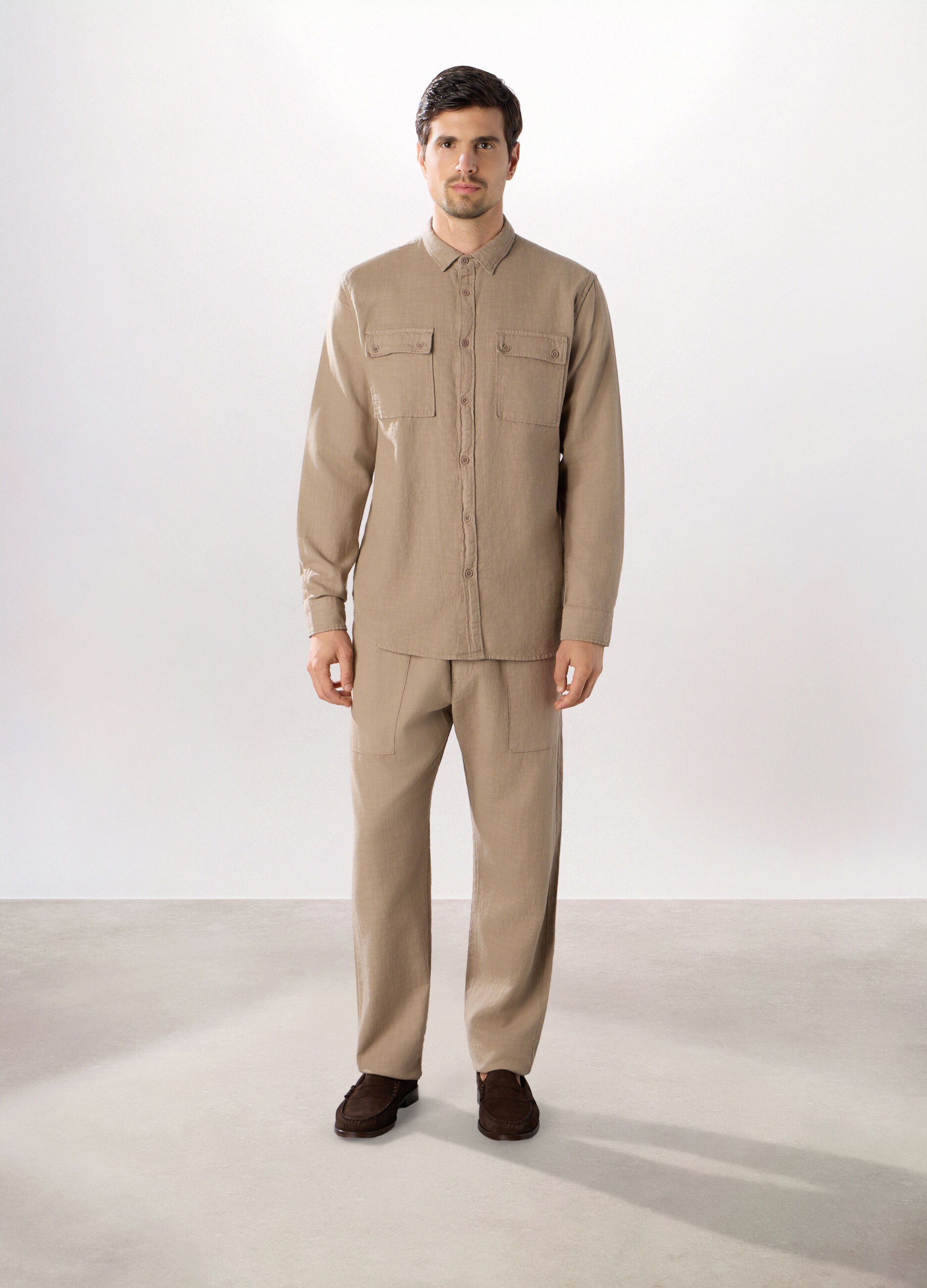 Pantalone chino in tela di cotone uomo_0