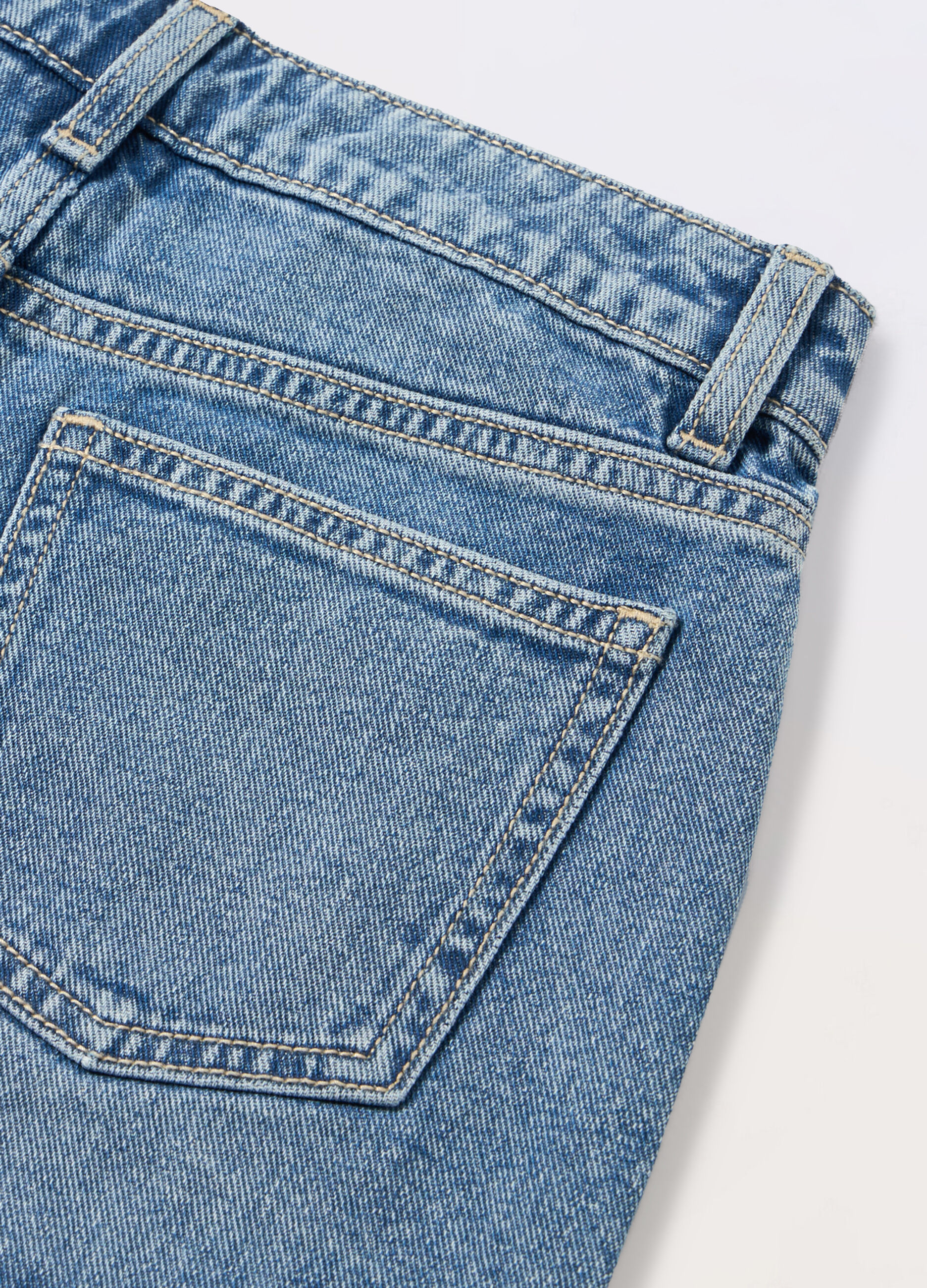 Shorts in denim di puro cotone ragazza_1