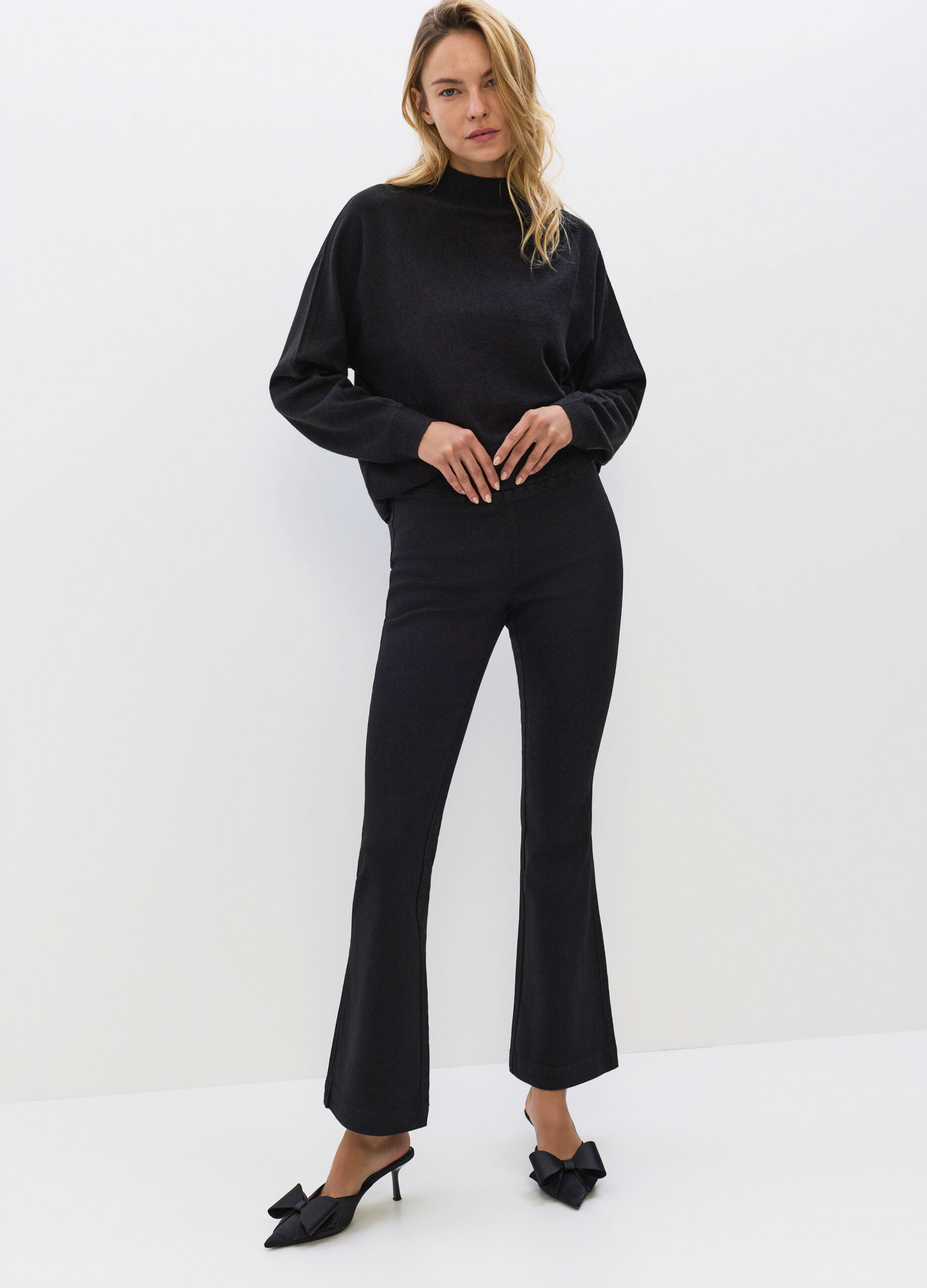 Jeggings Flare Fit in denim stretch misto cotone donna_0