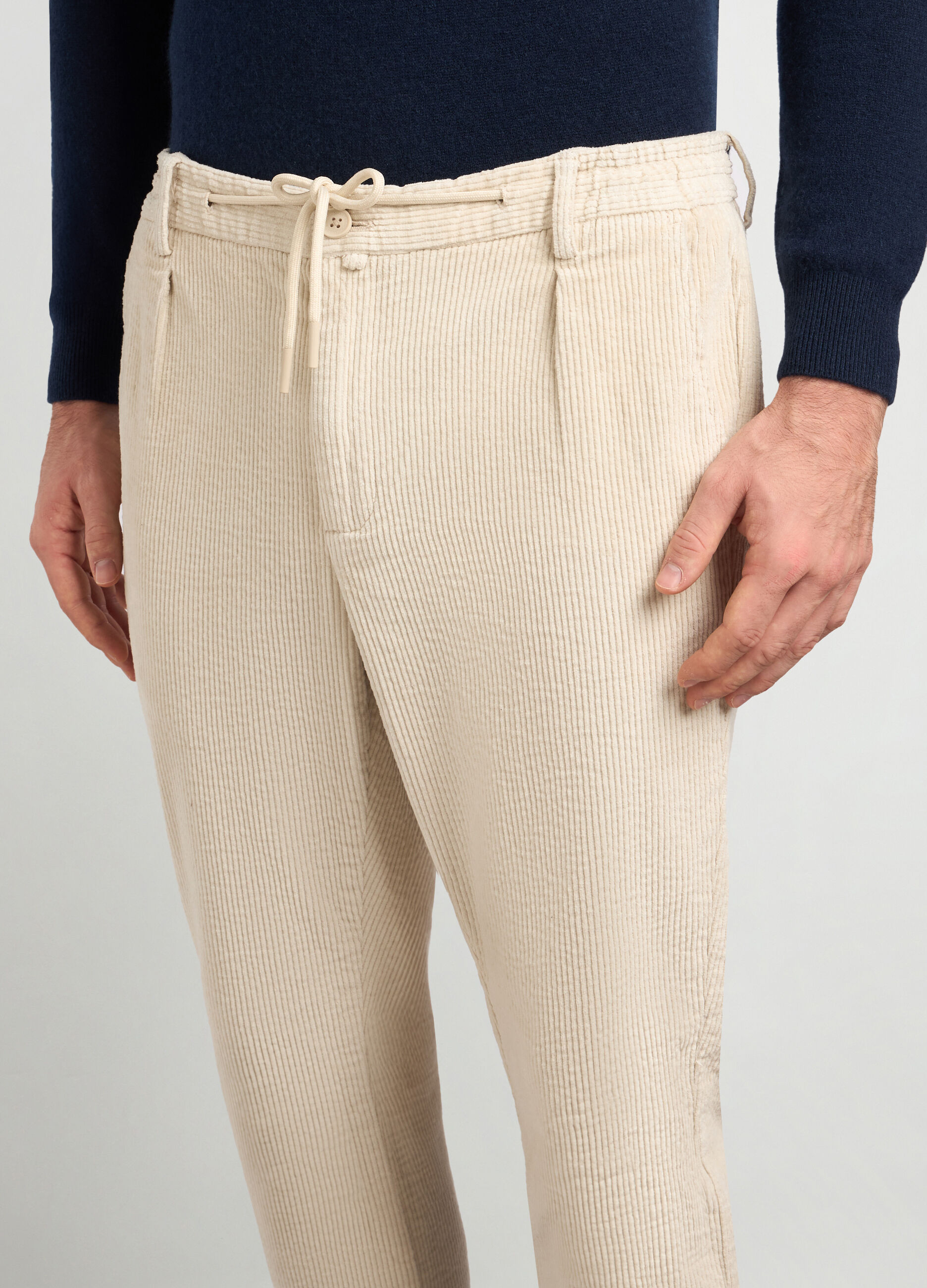 Pantaloni joggers in velluto a coste di cotone stretch uomo_2