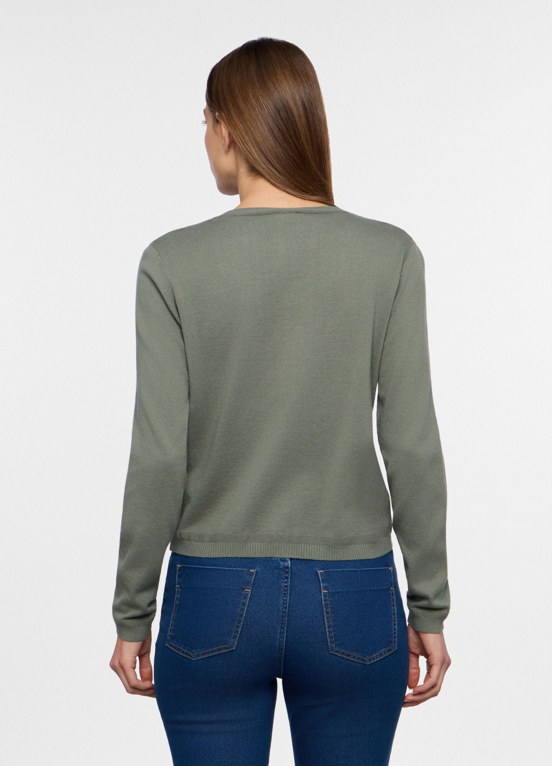 Cardigan girocollo rasato donna_1