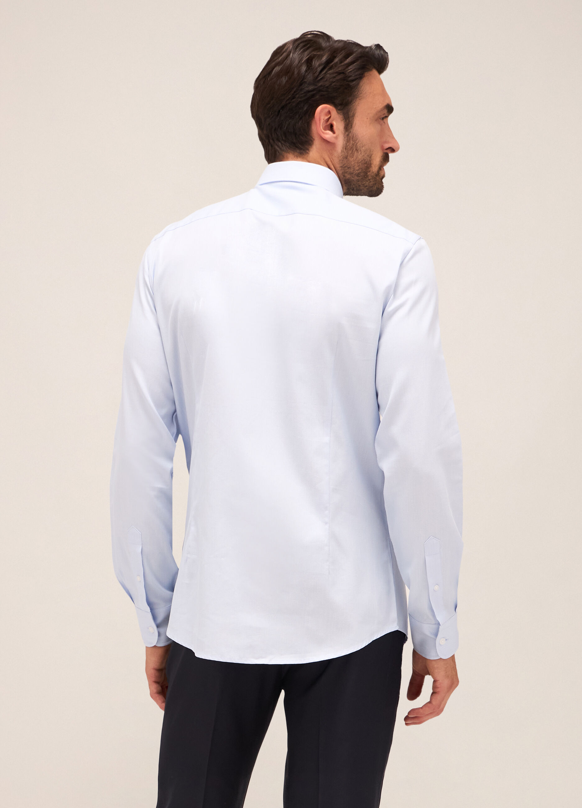 Camicia slim fit colletto francese in cotone uomo_1