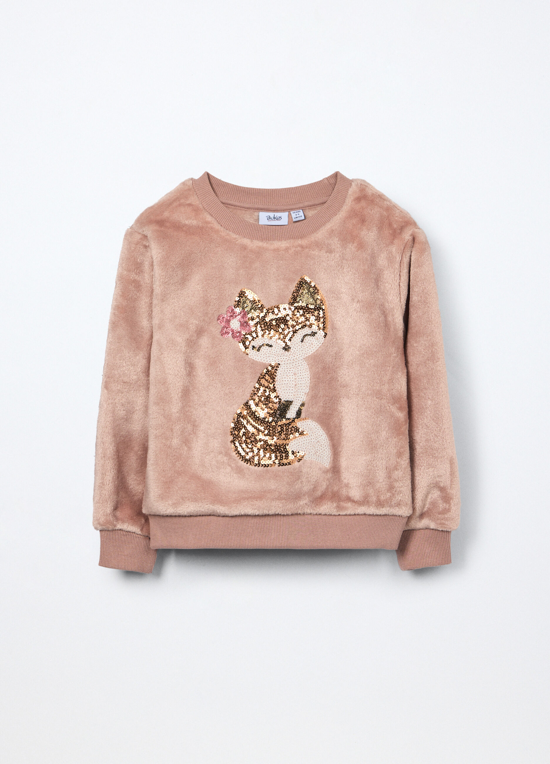 Felpa in pile con paillettes bambina_0