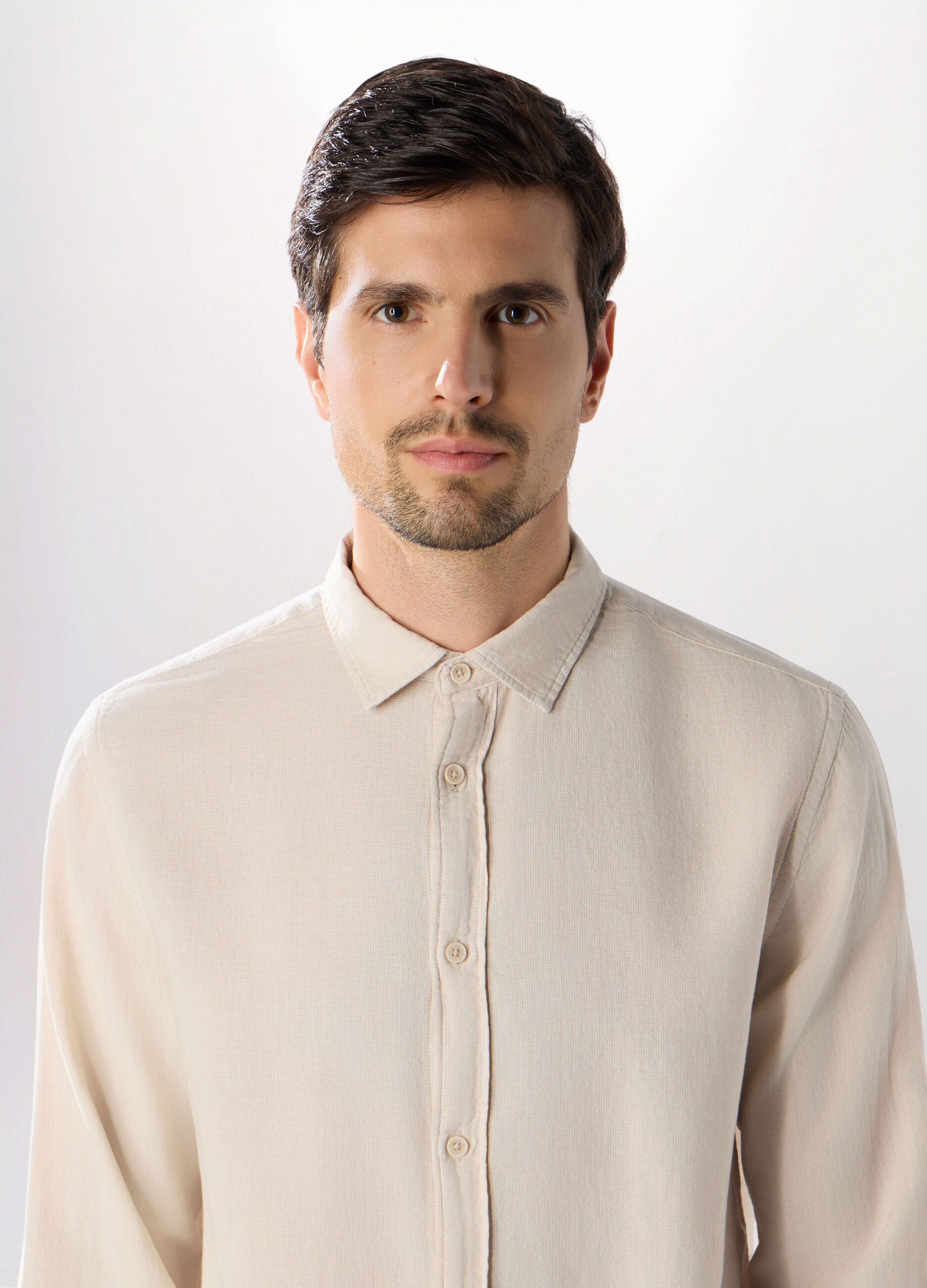 Camicia regular fit in puro cotone uomo