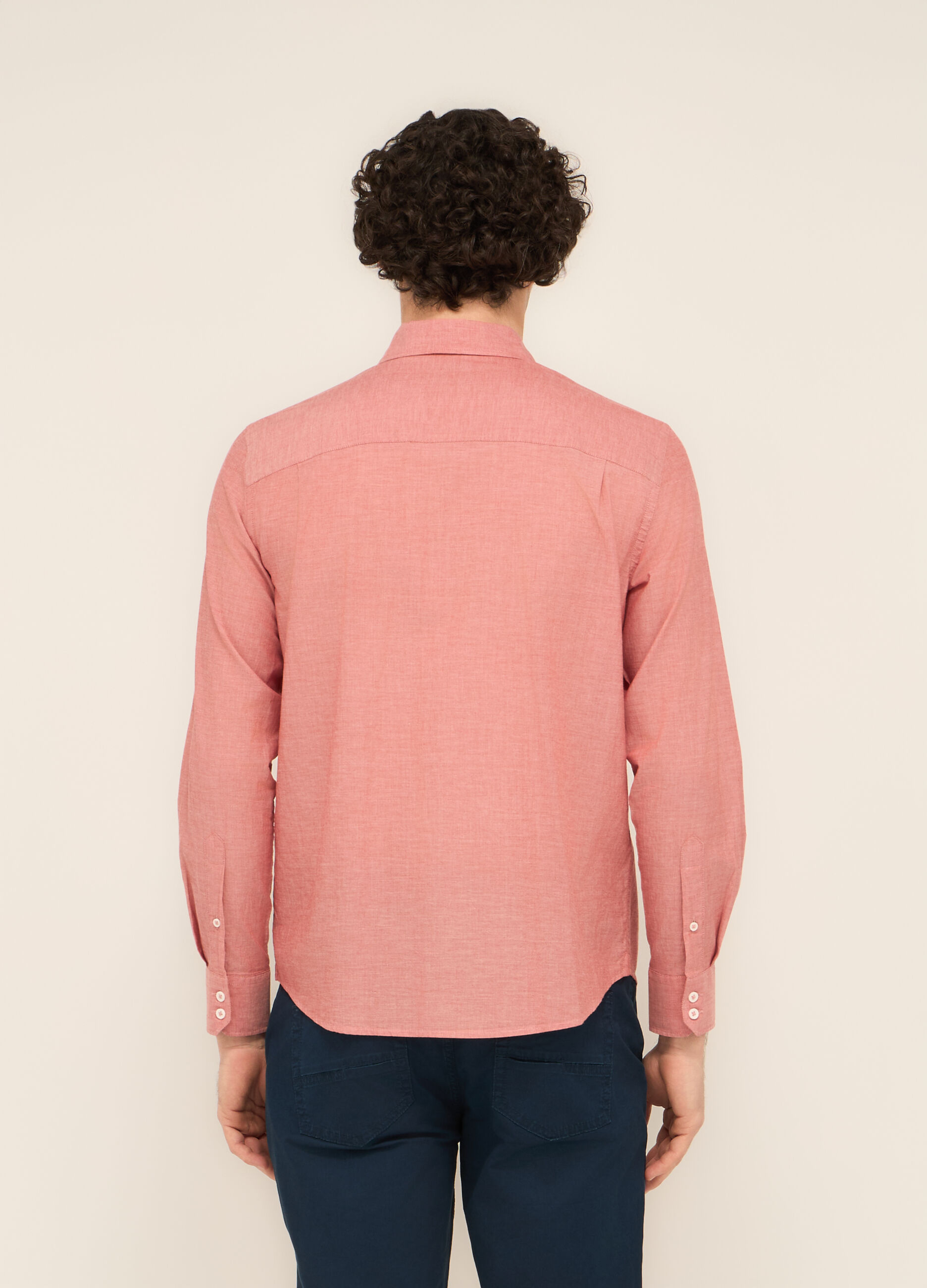 Camicia regular fit in tela di puro cotone uomo_1