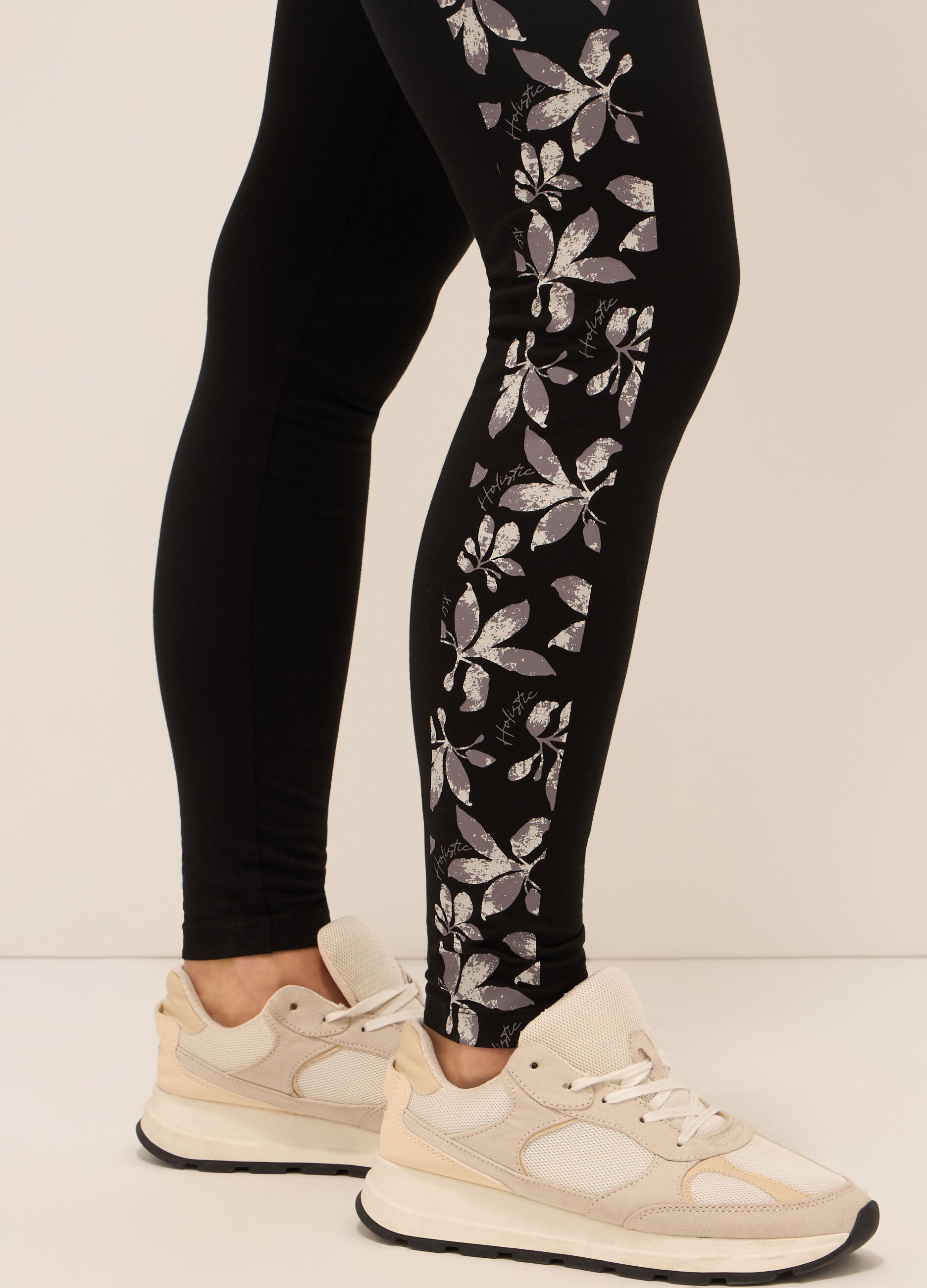 Leggings fitness in jersey di cotone stretch donna_2