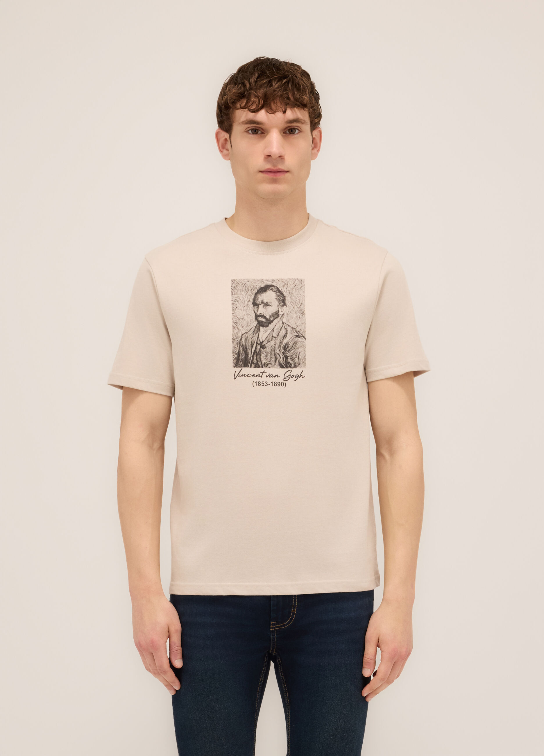 T-shirt girocollo stampa Van Gogh_0