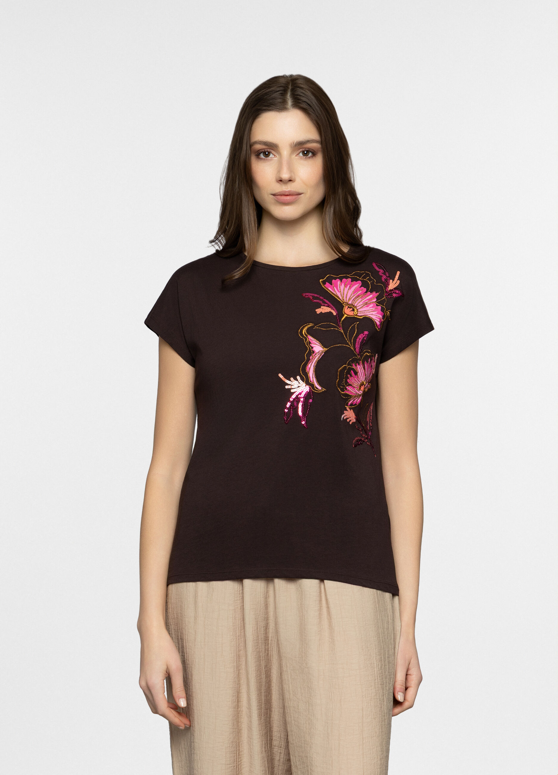 T-shirt girocollo donna_0