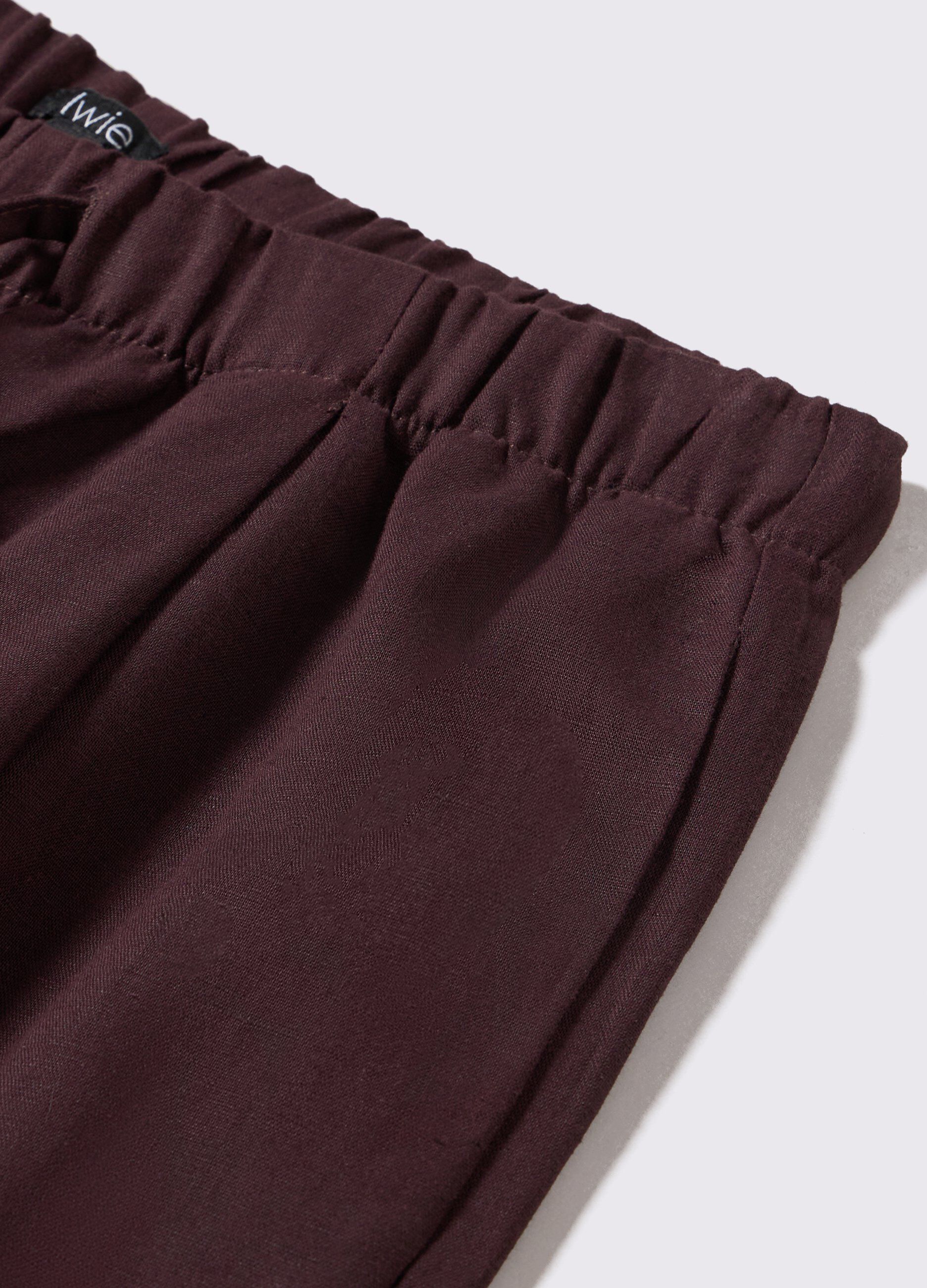 Pantaloni in misto lino donna_1