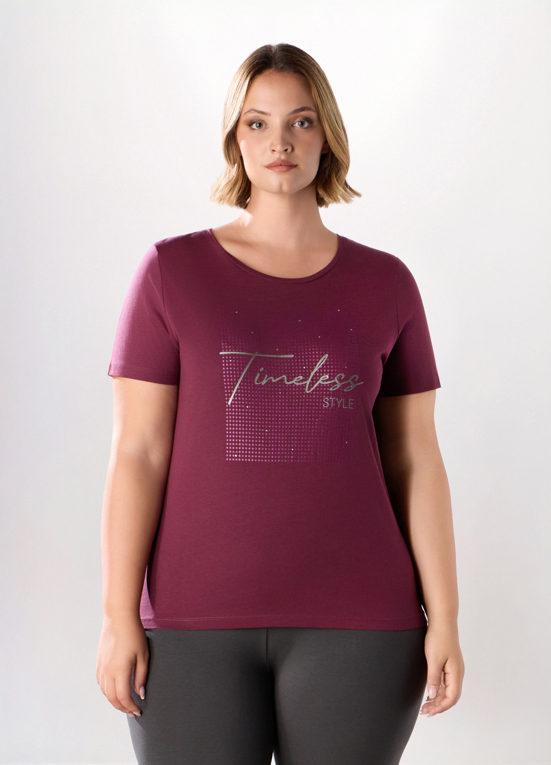 T-shirt in jersey di puro cotone donna curvy_0