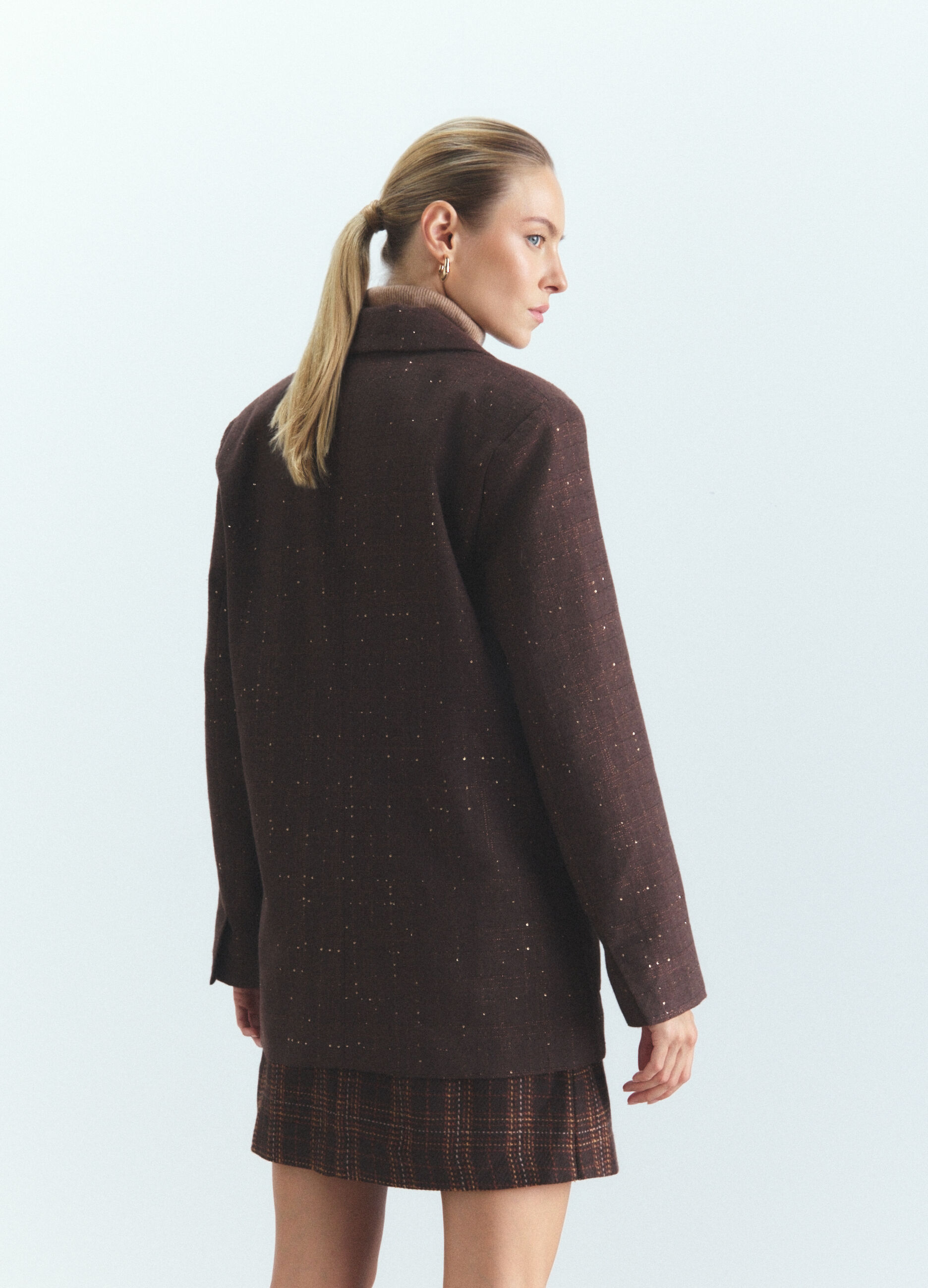 Blazer con collo reverse misto lana donna_2