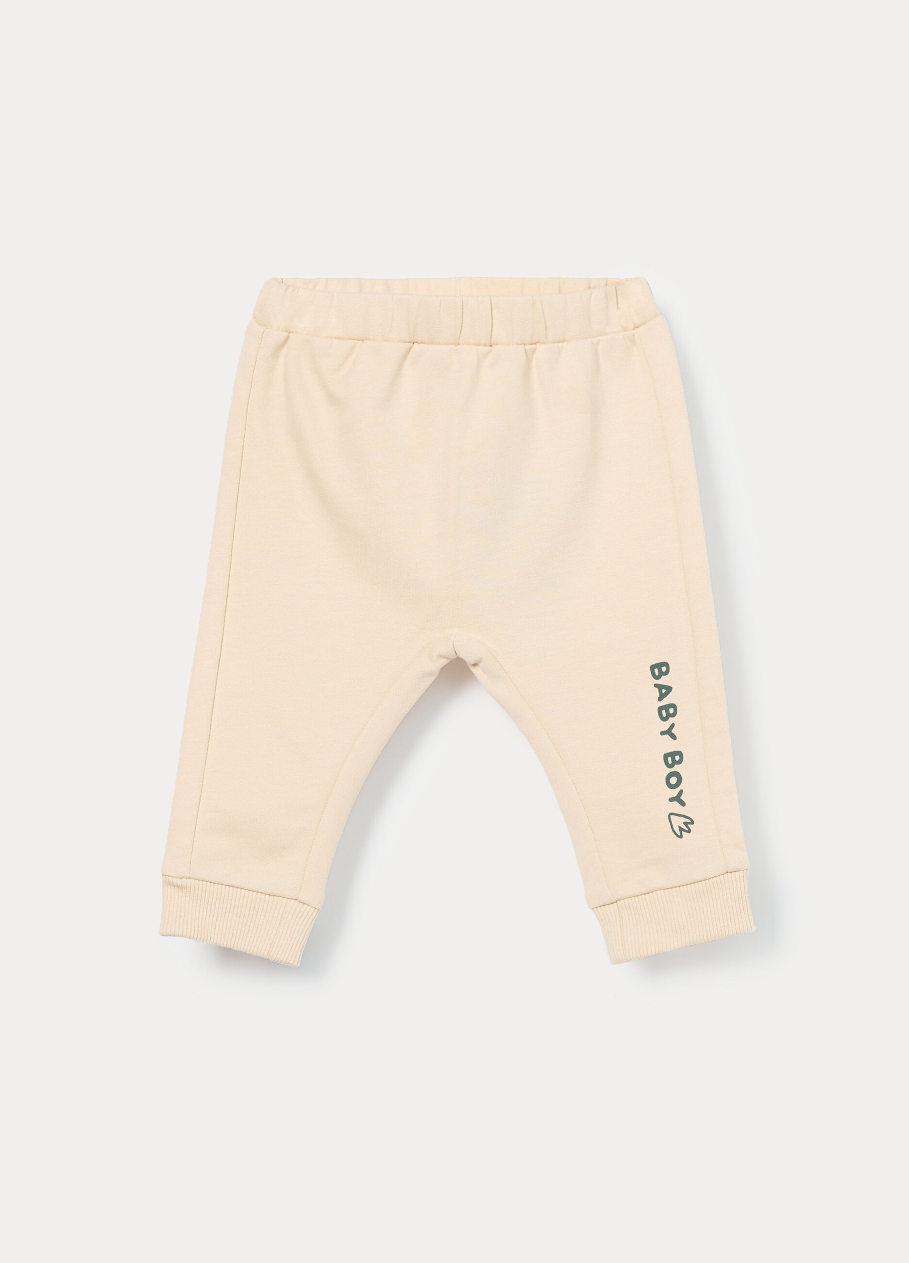 Jogger in french terry di puro cotone neonato_0