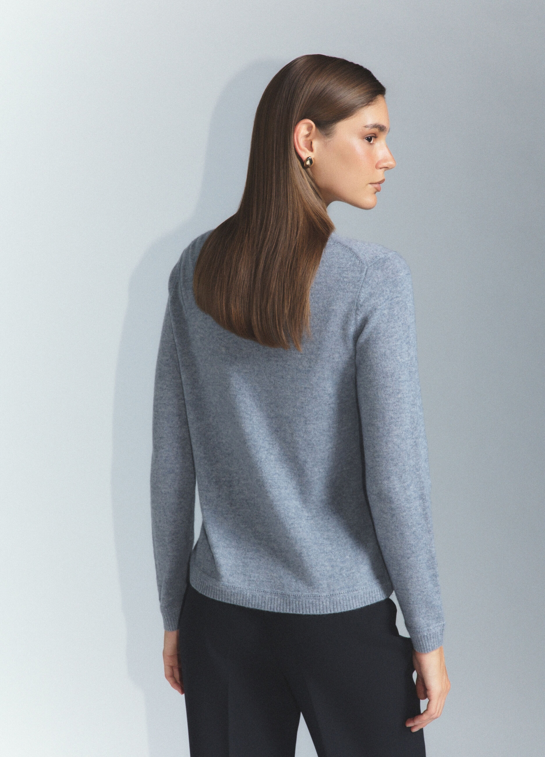 Cardigan girocollo in puro cashmere donna_2