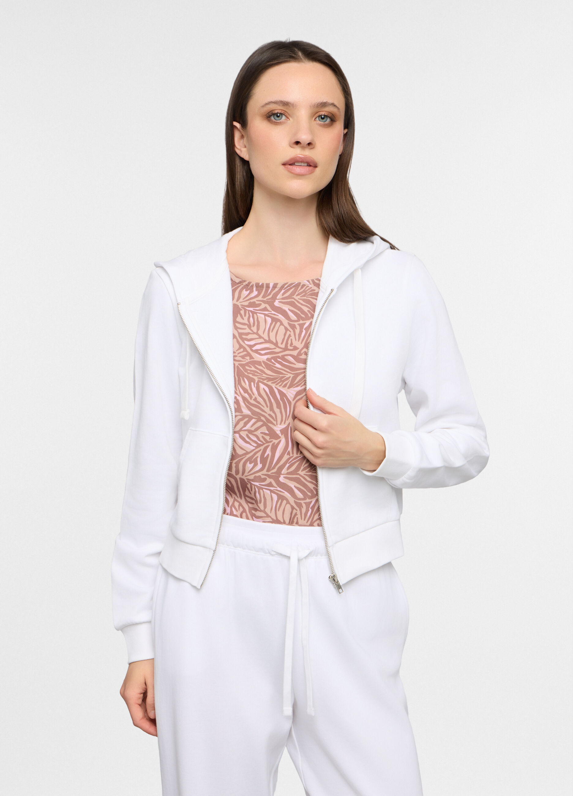 Felpa cropped fit in french terry donna_0