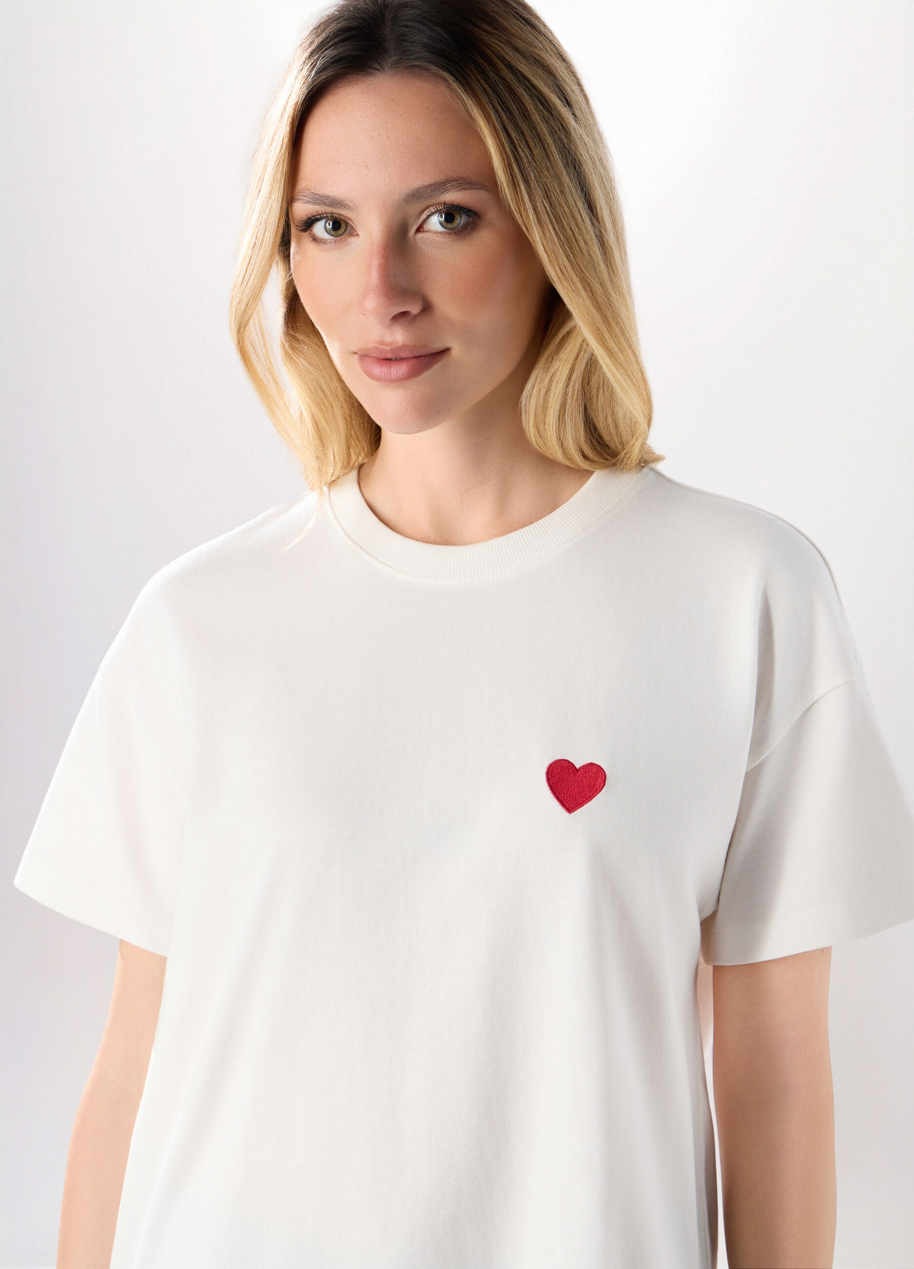 T-shirt in jersey di puro cotone donna_2