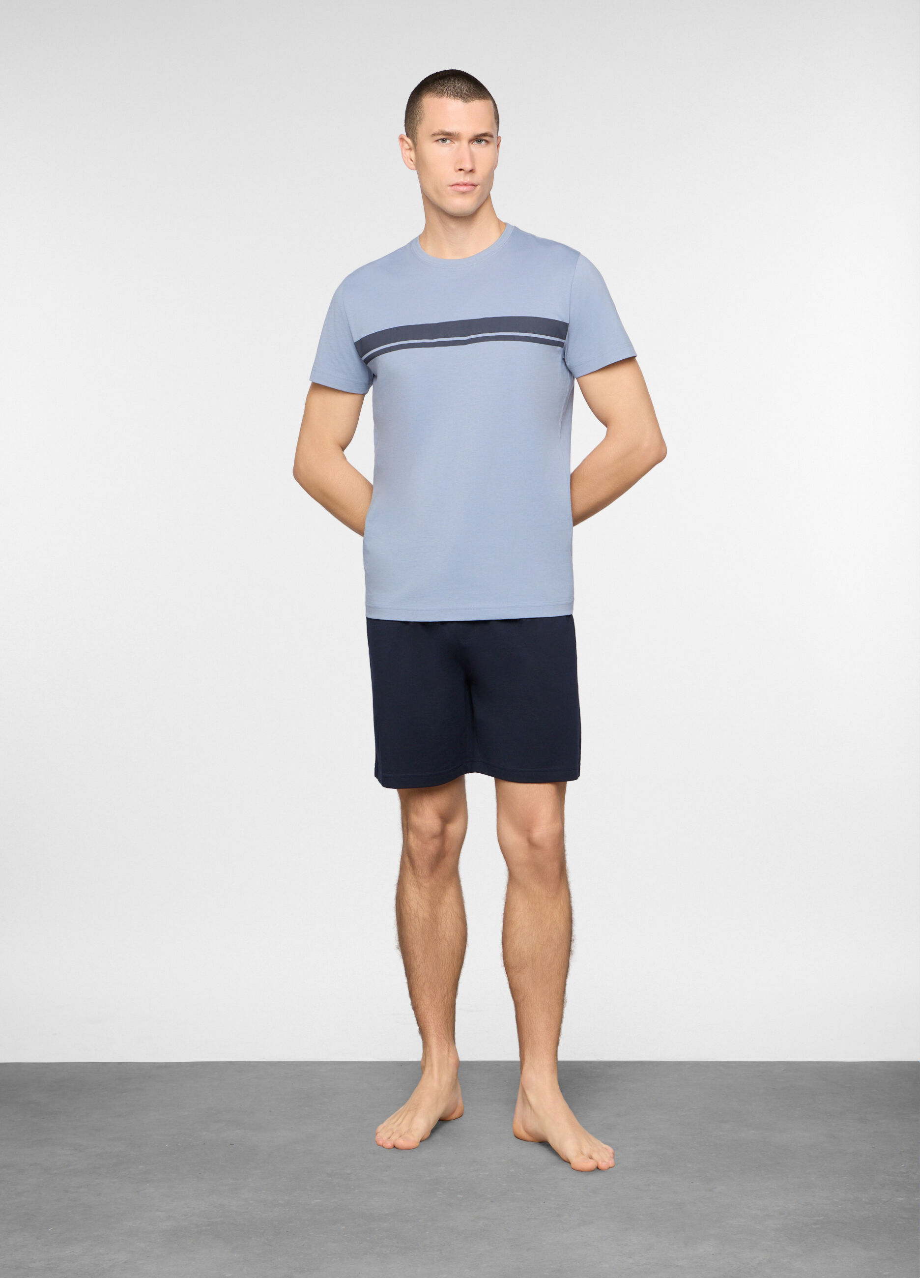 Pigiama corto con stampa uomo_0