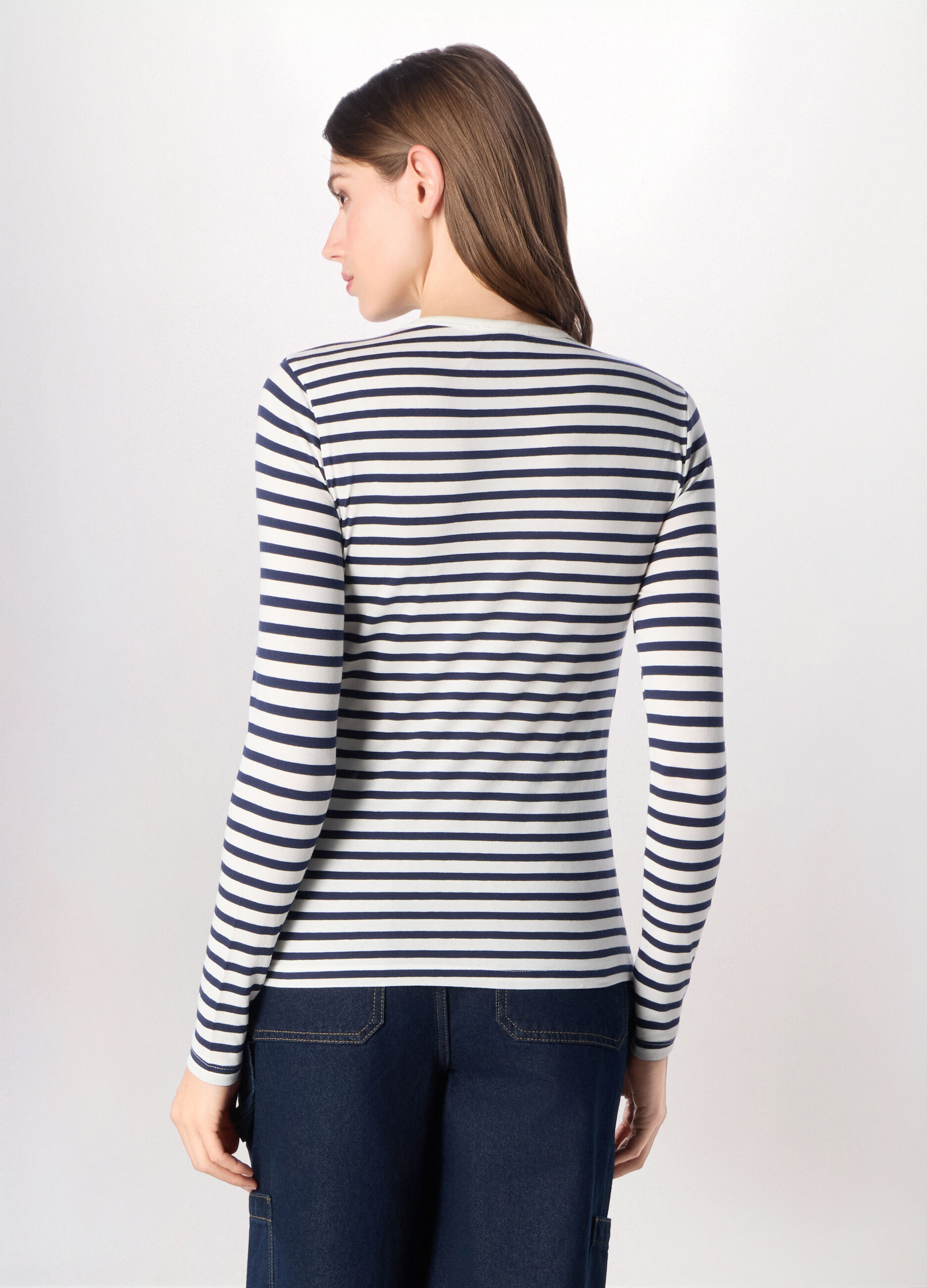 T-shirt in jersey di cotone stretch donna_1