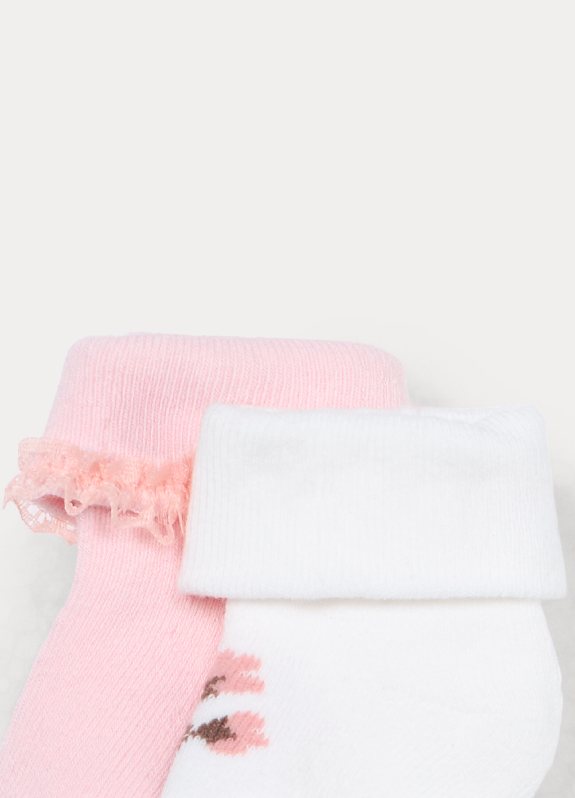 Pack 2 calzini corti in spugna misto cotone neonata_2