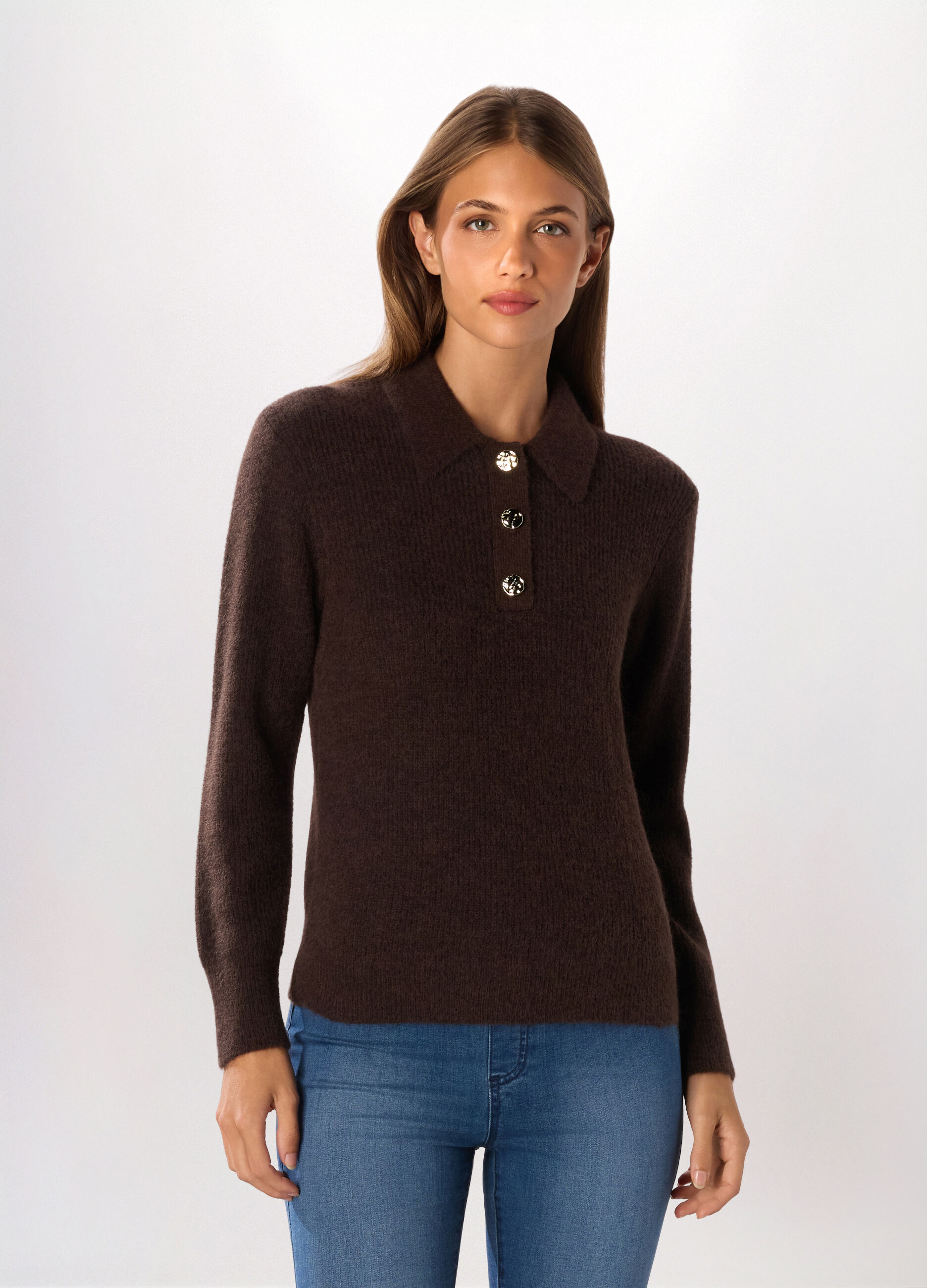 Polo tricot misto lana di alpaca donna_0