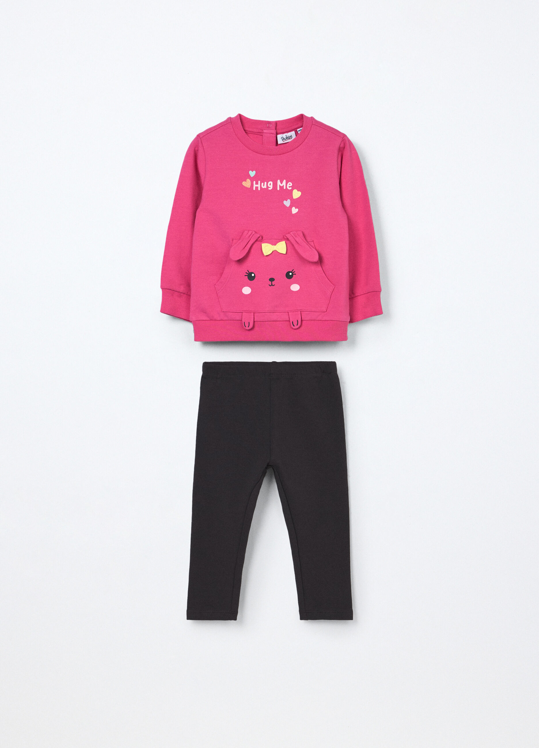 Jogging set in french terry di cotone stretch neonata_0