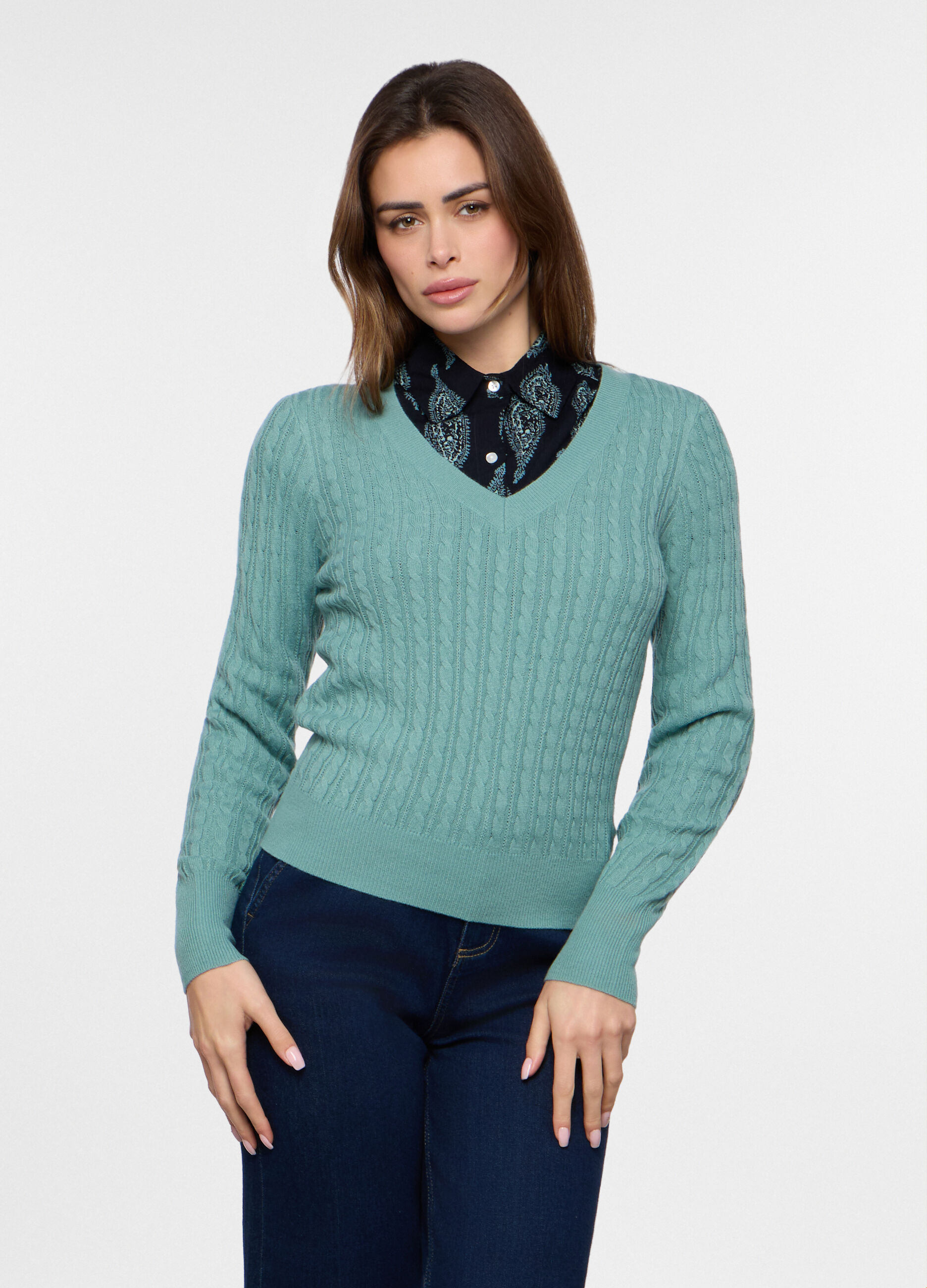 Tricot a treccia donna_0