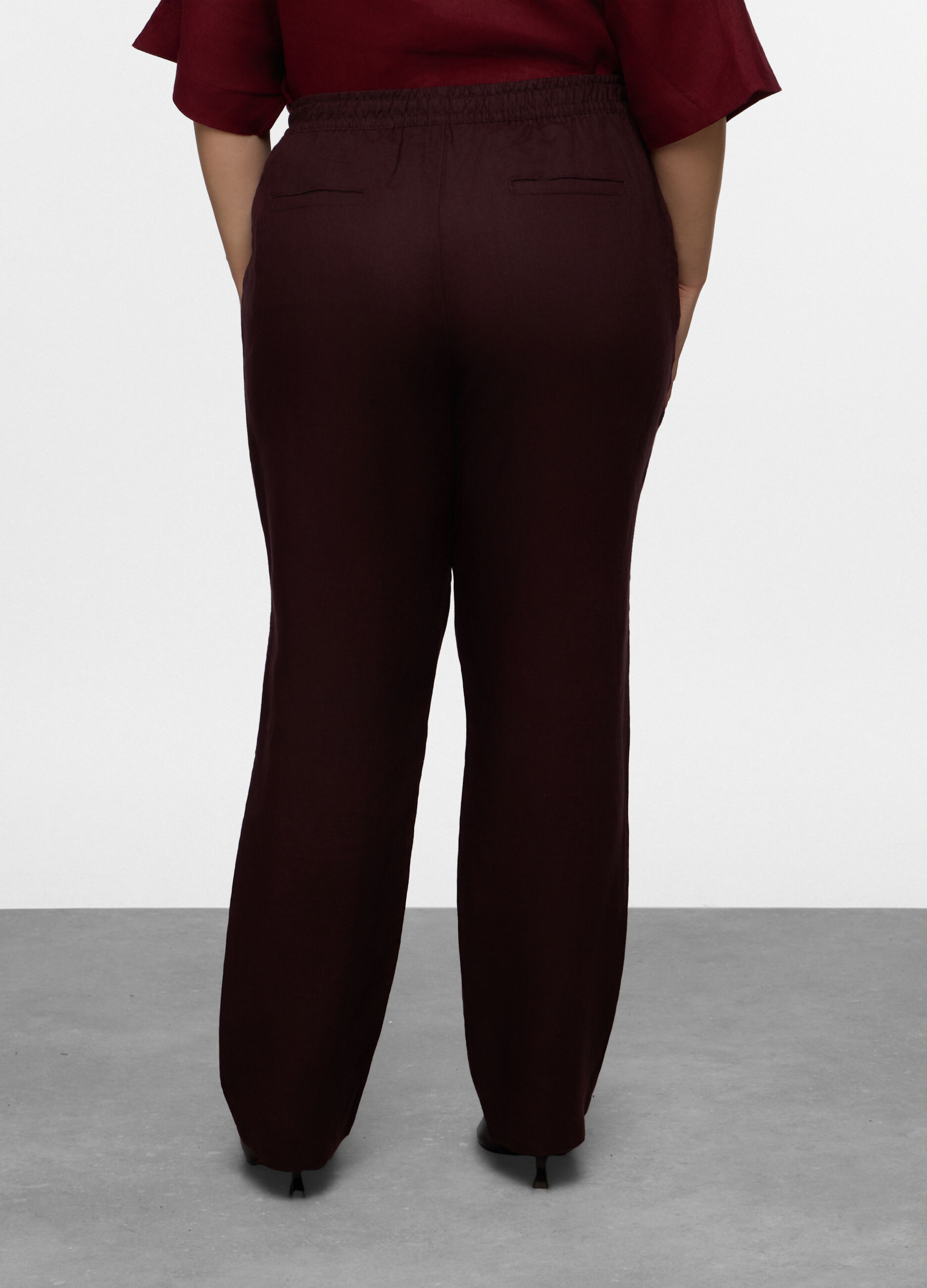 Pantaloni Fit Relaxed in puro lino donna curvy_1