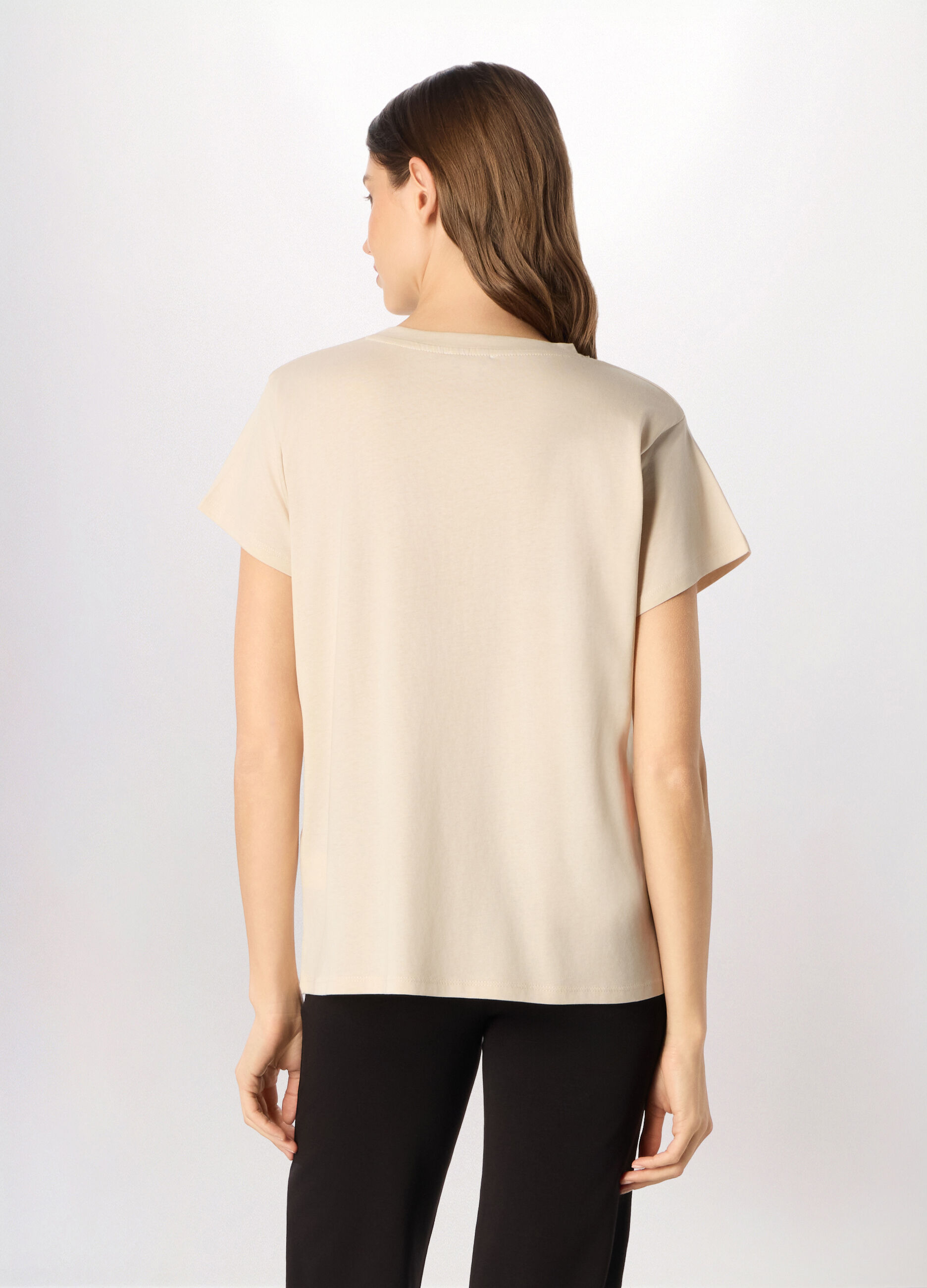 T-shirt in jersey di puro cotone donna_1