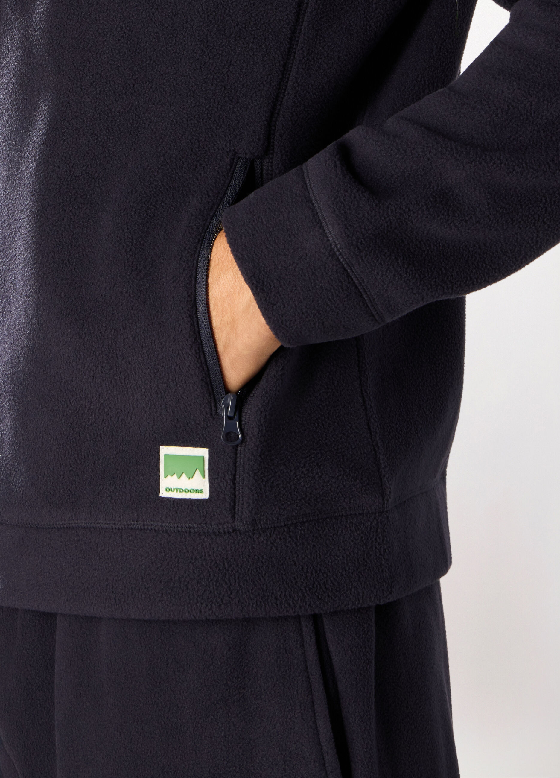 Felpa in pile con zip uomo_2