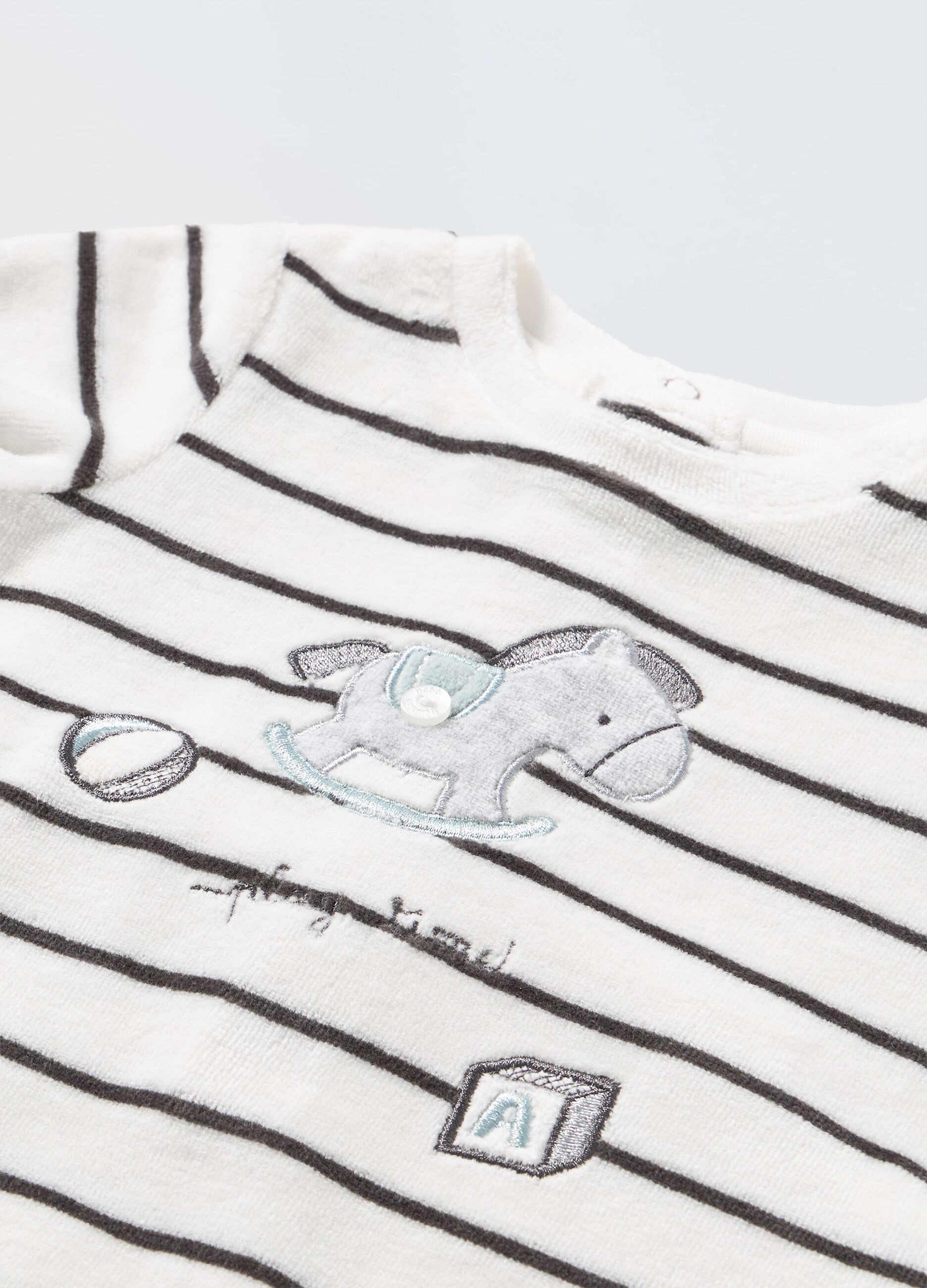 Tutina a righe velour neonato_1