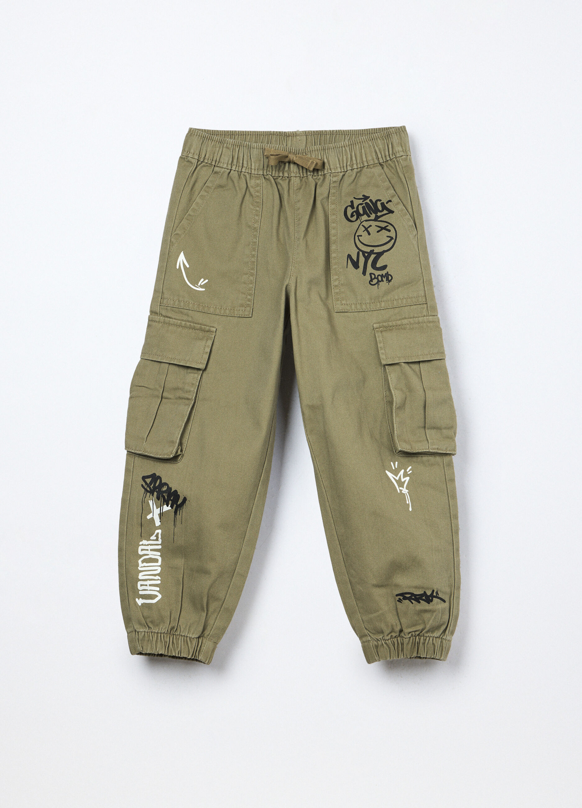 Pantaloni cargo in puro cotone bambino_0