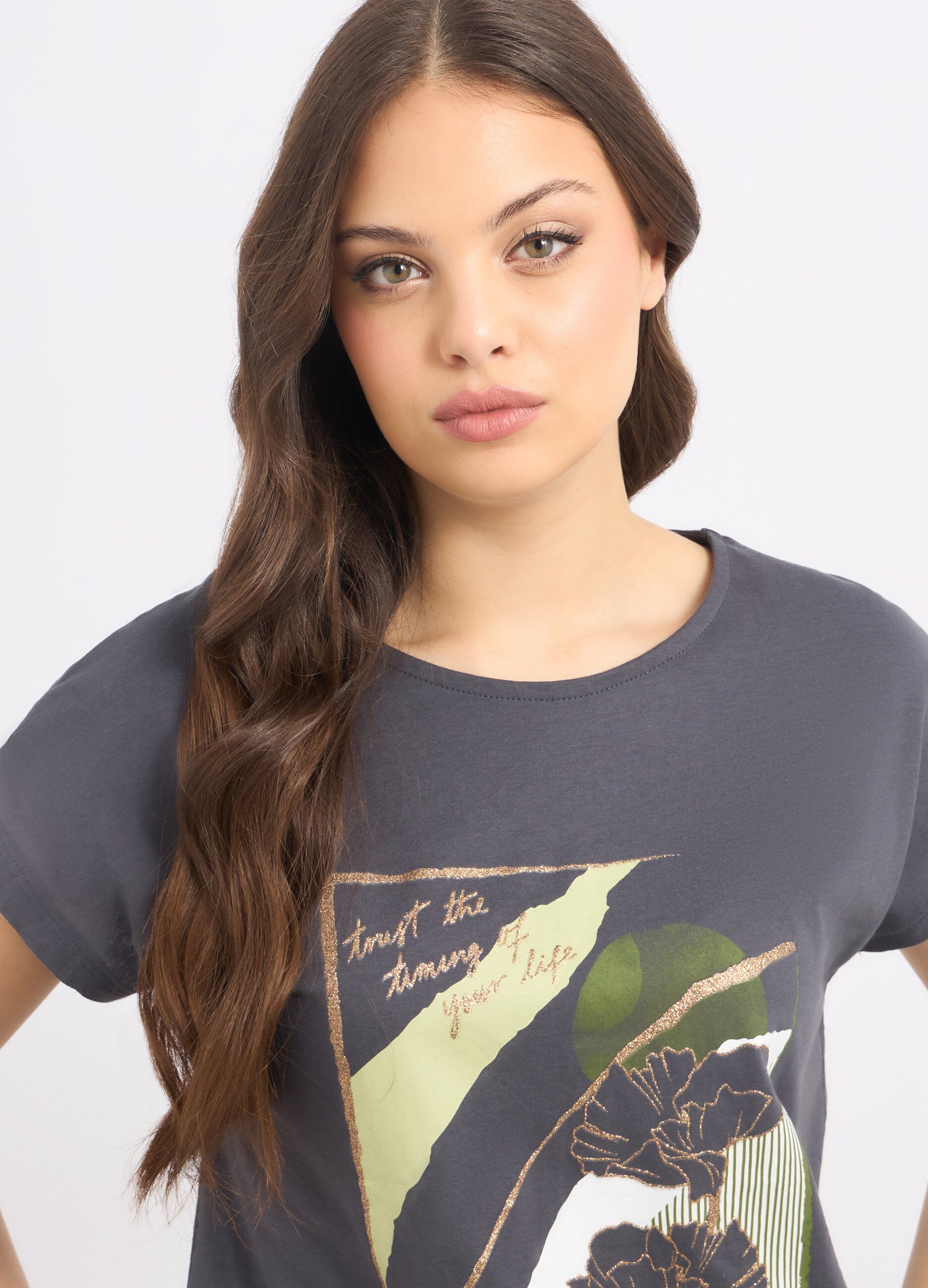 T-shirt in puro cotone con stampa donna_2